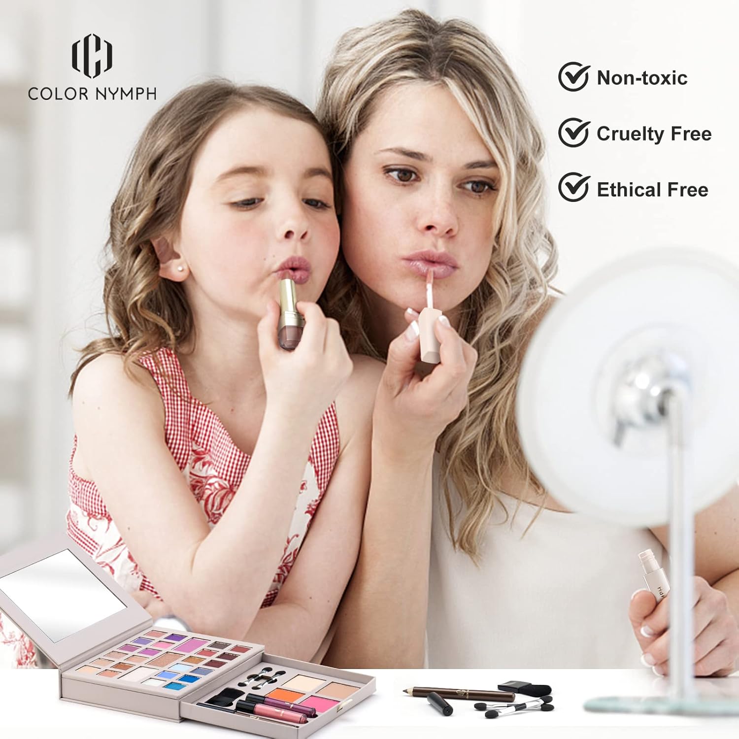 Color Nymph Makeup Kit for Women Full Kit Makeup Gift Set All in One Makeup Kit with 24 Colors of Eyeshadow, Makeup Brushes, Lip Glosses, Eyeliner Pencil, Mirror - Image 5
