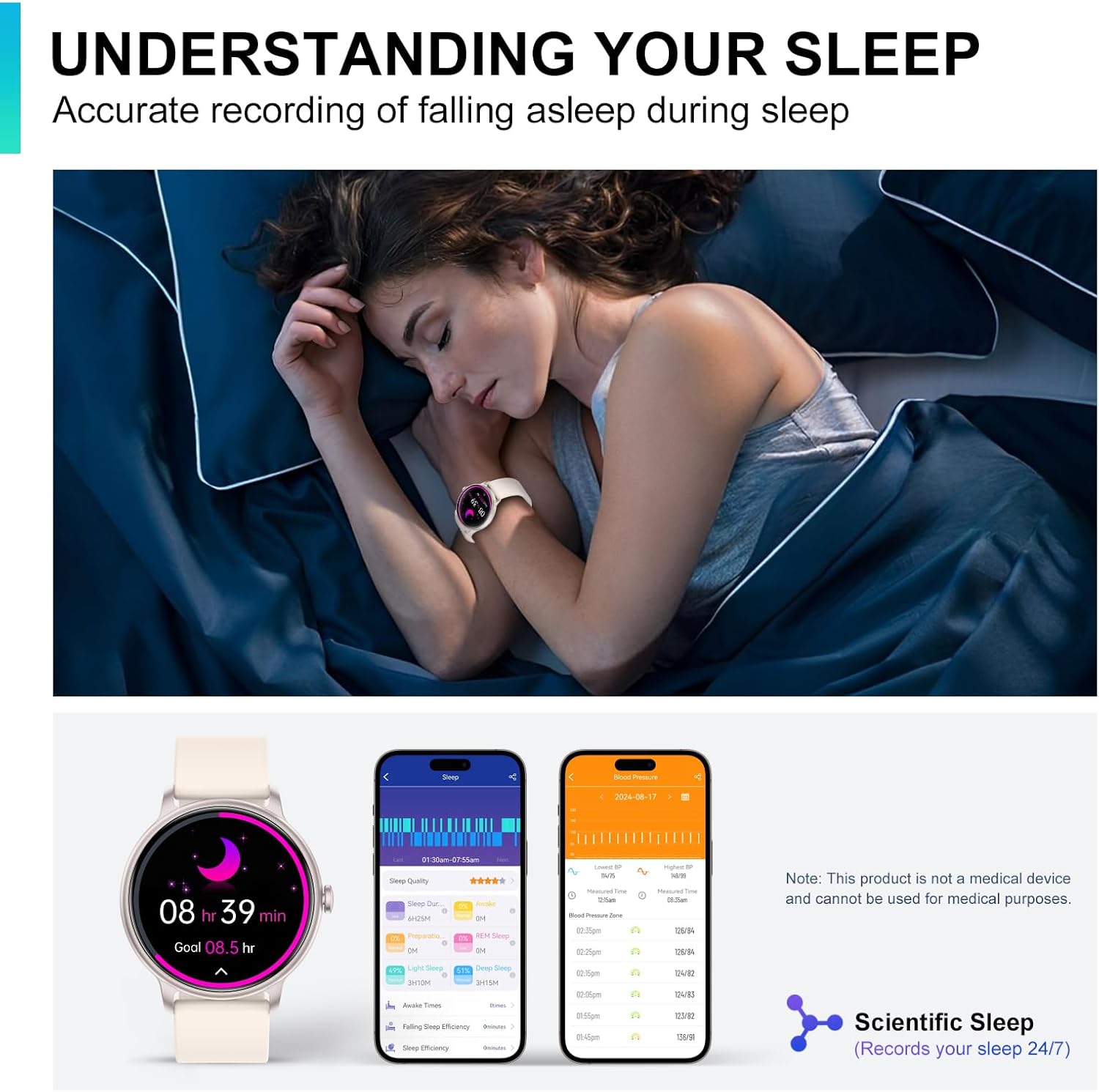 Smart Watch, 1.43'' AMOLED Smart Watches for Men Women (Answer/Make Call), Fitness Tracker with Heart Rate/Sleep Monitor, IP68 Waterproof Activity Tracker, Pedometer for Android iOS - Image 6