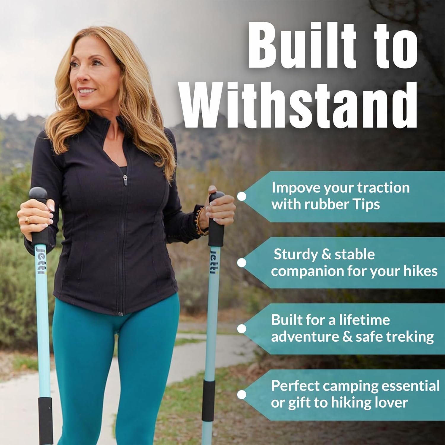 Weighted Walking Sticks for Seniors, Women & Men – 1.2lb Each Ergonomic Hiking Poles for Balance, Posture & Stability – Durable Trekking Poles for Walking - Image 8