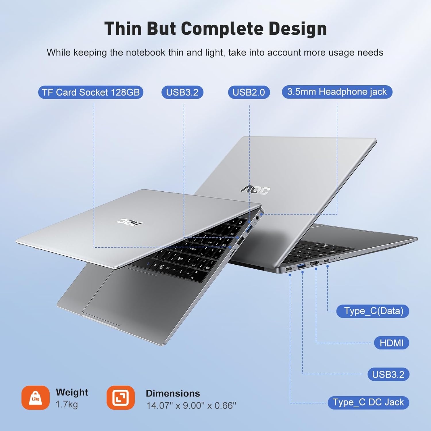 Laptop Computer 16GB RAM 512GB SSD Work Laptops 15.6 Inch FHD Screen Premium Laptop (Up to 3.6GHz) Windows 11 Laptop Computer, Light&Thin, Metal Shell, Webcam, Type-C, USB3.2 - Image 5