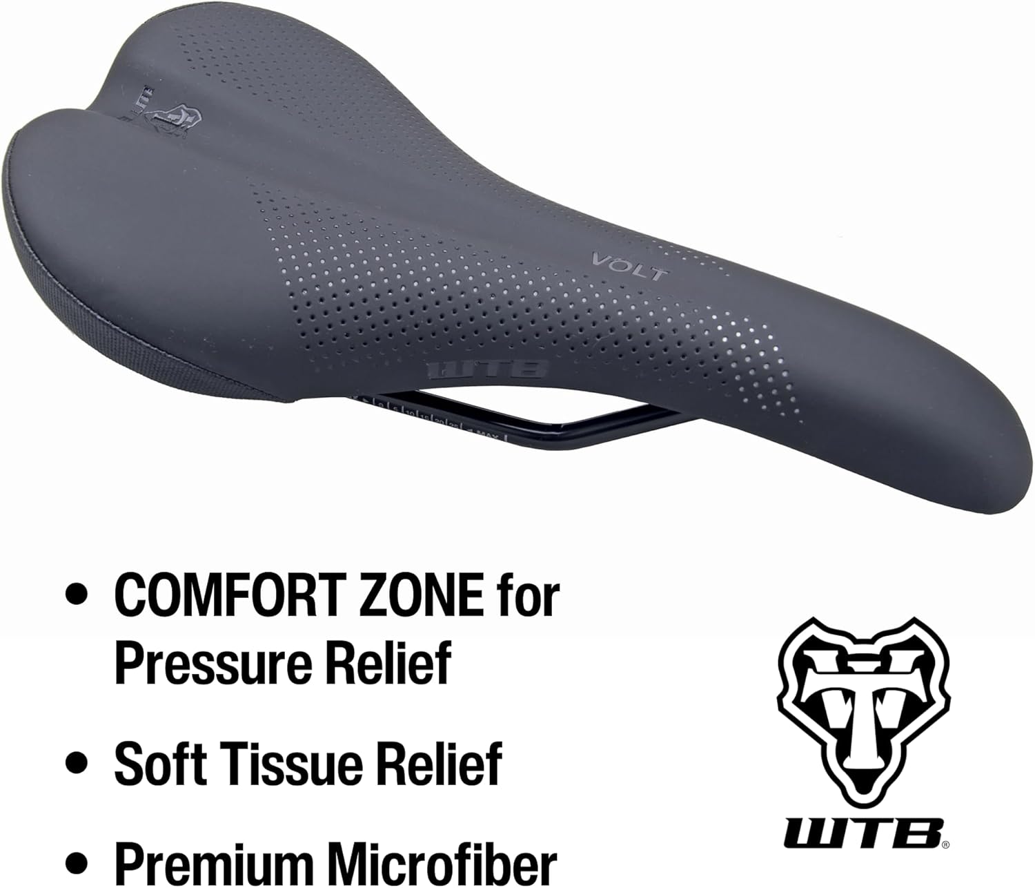 WTB Volt Bike Saddle - Comfortable Medium Thickness Padding, Contoured Shape with a Flex-Tuned Shell - Lightweight MTB Saddle for Optimal Support & Performance - Image 3
