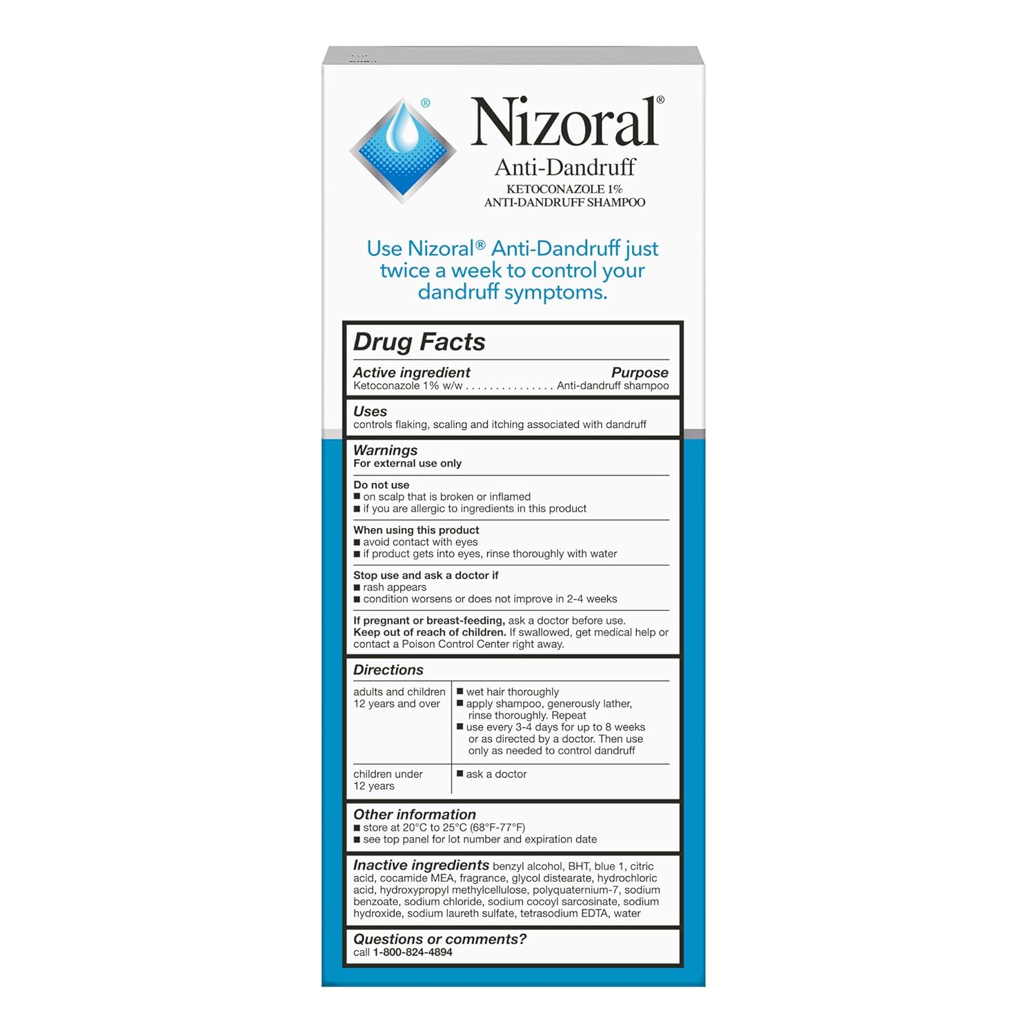 Nizoral Anti-Dandruff Shampoo with 1% Ketoconazole, Fresh Scent, 21 Fl Oz (Pack of 3) - Image 3
