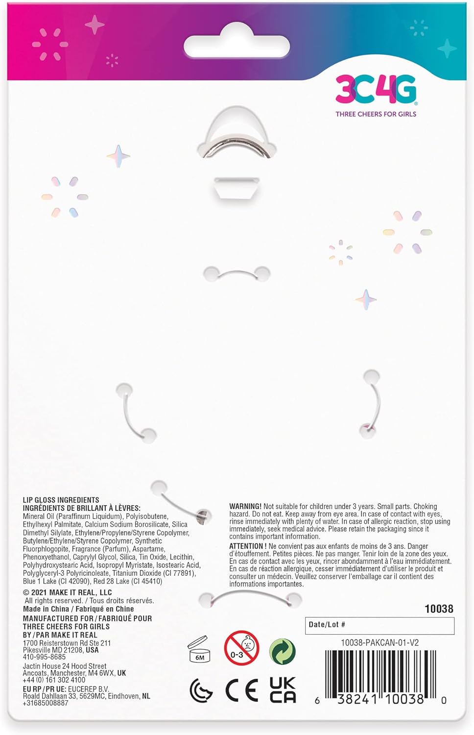 3C4G Celestial Keychain Lip Gloss, Berry Flavor, Lovely Lavender Tint with a Shimmery Finish, for Ages 8 and up by Make It Real - Image 6