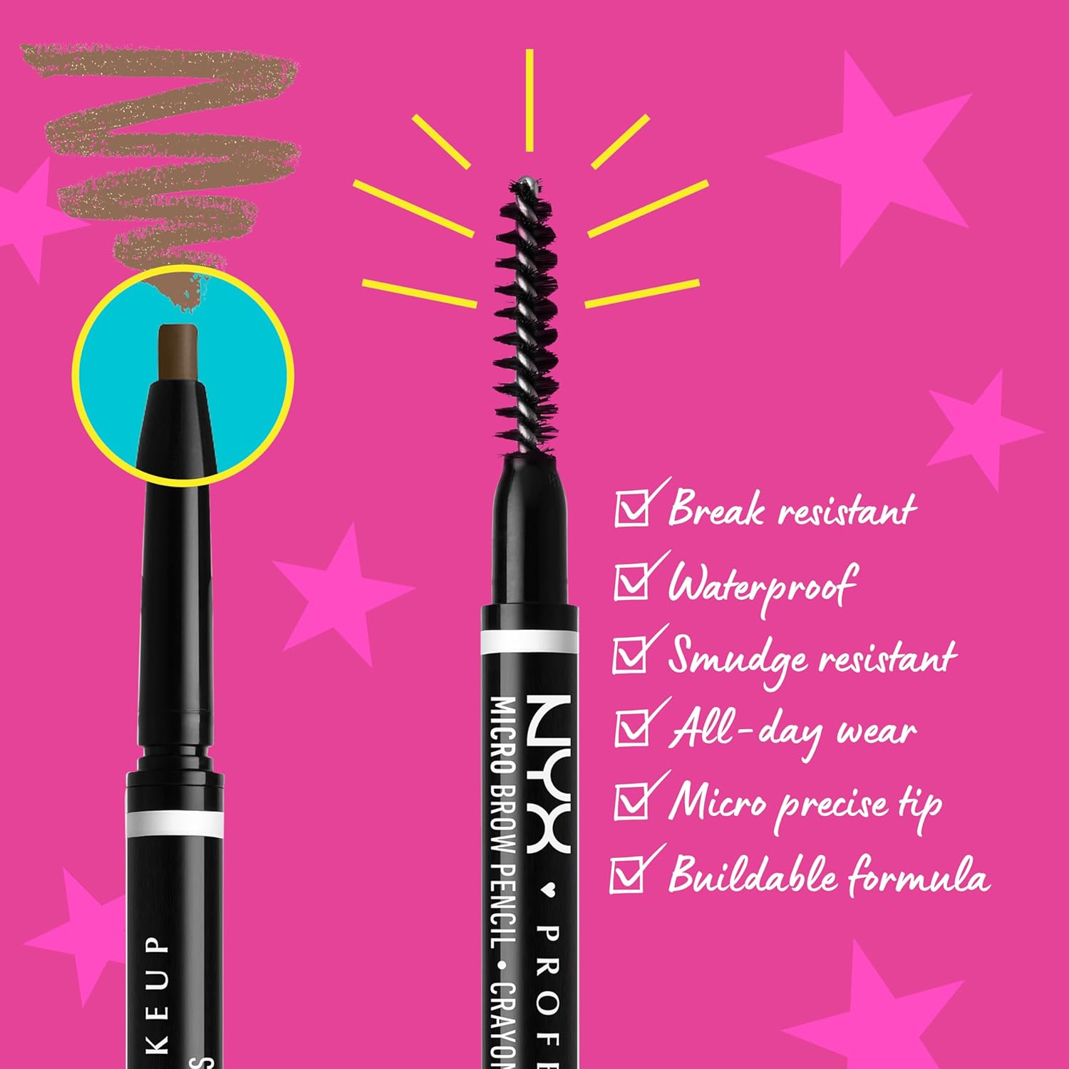 NYX PROFESSIONAL MAKEUP Micro Brow Pencil Espresso and Vivid Rich Mechanical Eye Pencil Smokin Topaz Brown Eyeliner Bundle - Image 4