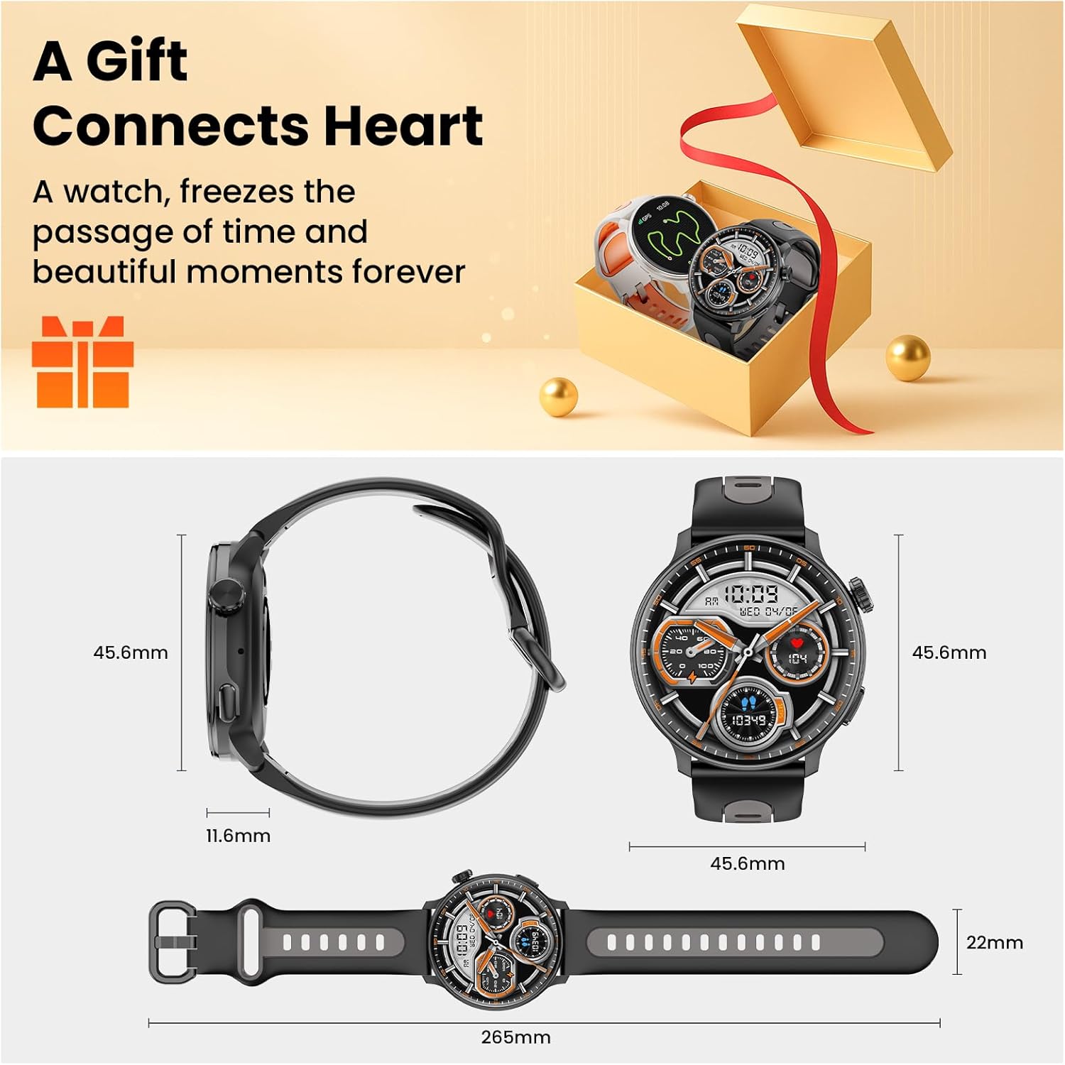 Smart Watch for Men Women GPS, 1.43'' AMOLED Smartwatch with Compass/Barometer/Altimeter 100+ Sports Fitness Tracker with Health Monitor for Android iOS 3ATM Waterproof Answer/Make Call - Image 10