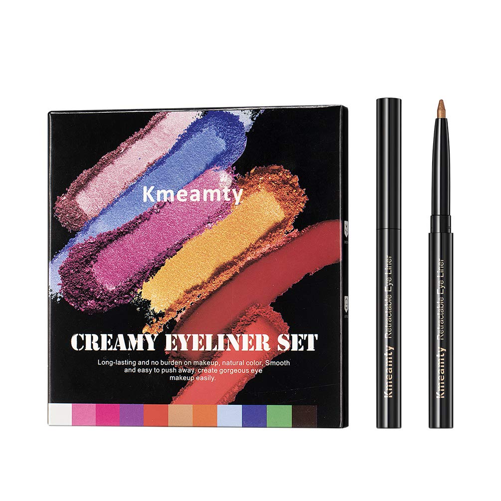 Gel Eye Liner Pencil Set, 12 Colors Retractable Long-Lasting Smooth Waterline Eye Liner Lip Liner Eyeshadow - Vegan, Cruelty Free - Image 9