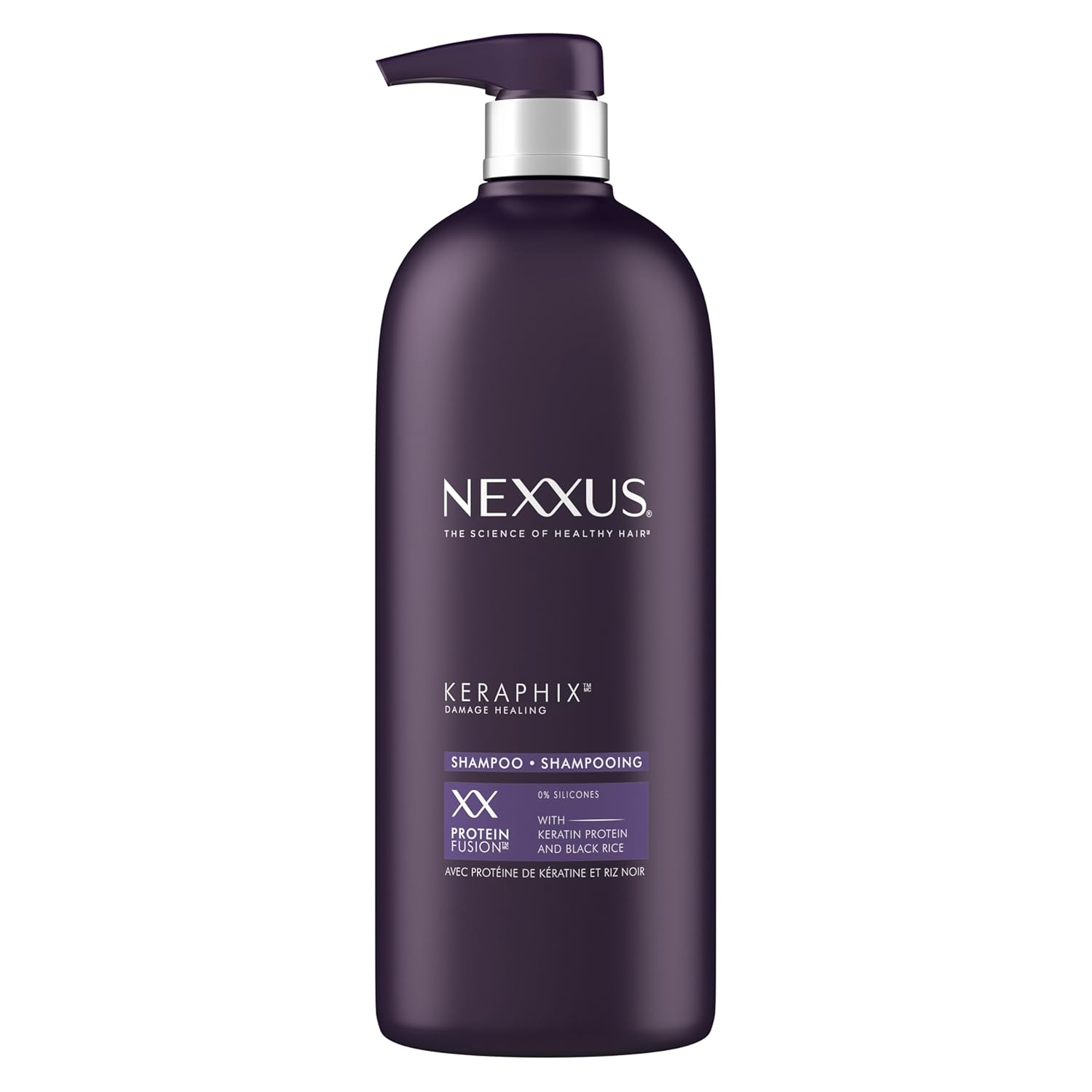 Nexxus Keraphix Shampoo With ProteinFusion for Damaged Hair Keratin Protein, Black Rice, Silicone-Free 33.8 oz - Image 2