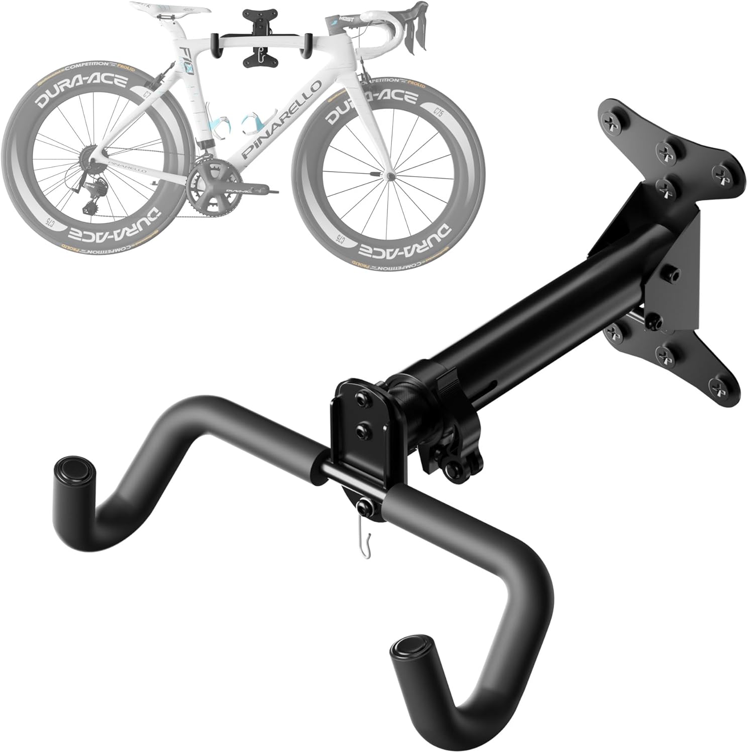 Bike Wall Mount Hanger - Adjustable Horizontal Bicycle Storage Rack for Garage and Home - Metal Hook Holder for Road, Mountain, and Hybrid Bikes - Image 2