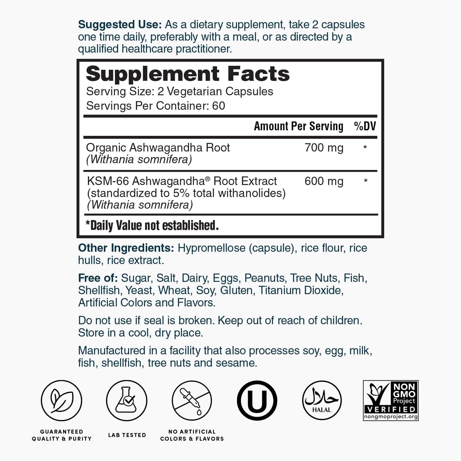 Nature's Lab Extra Strength Ashwagandha KSM 66 Extract - 5% Withanolides, Pure Organic Ashwagandha Root Powder - Supports Stress Relief, Focus and Strength Support* - 120 Ct (60 Day Supply) - Image 7