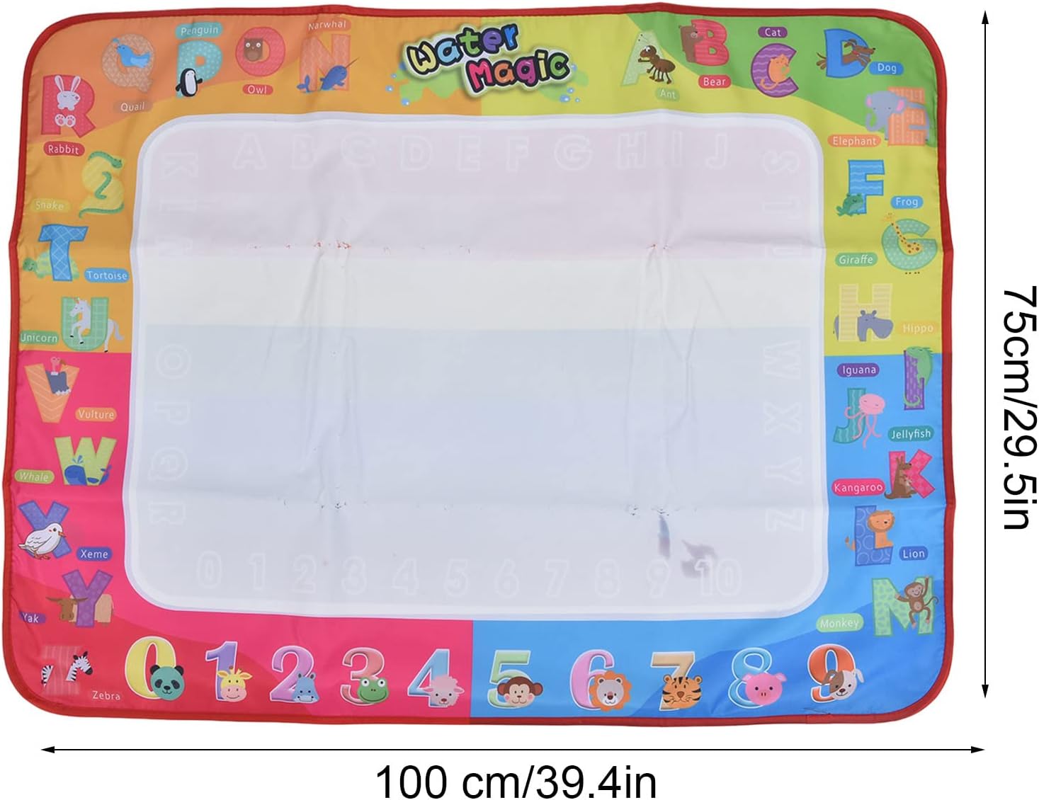 Children's Water Doodle Mat, Exercise Children Environmentally Friendly Children's Water Canvas Interactive Reusable Easy to Clean for Children(100 * 75 with 2 pens (Digital)) - Image 6