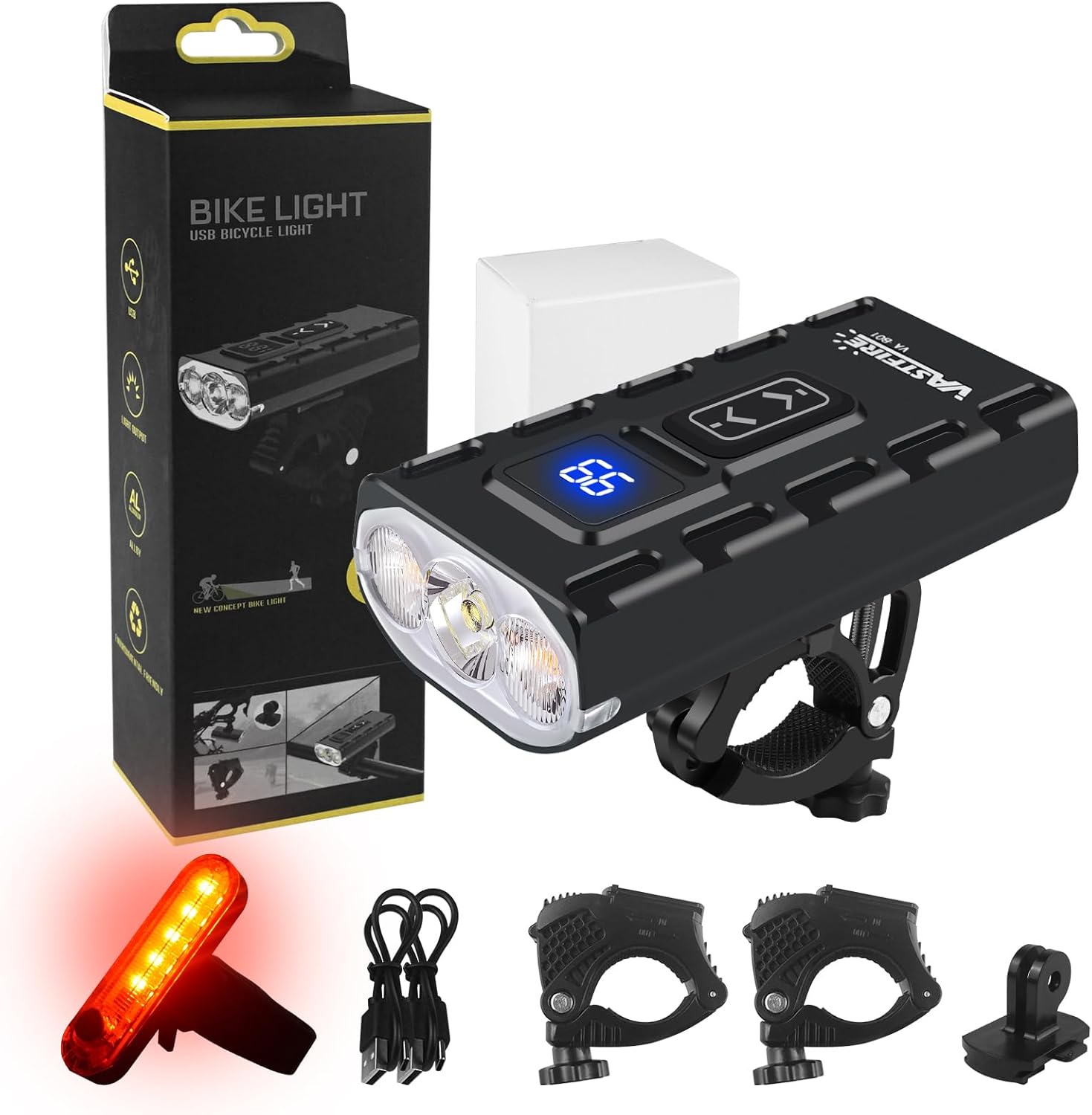 Bike Lights for Night Riding Aluminum Mounts Waterproof Bike Light Front and Back USB-C Rechargeable Bicycle Light Metal EBike Headlight Luces para Bicicleta luz para Bicicleta - Image 7