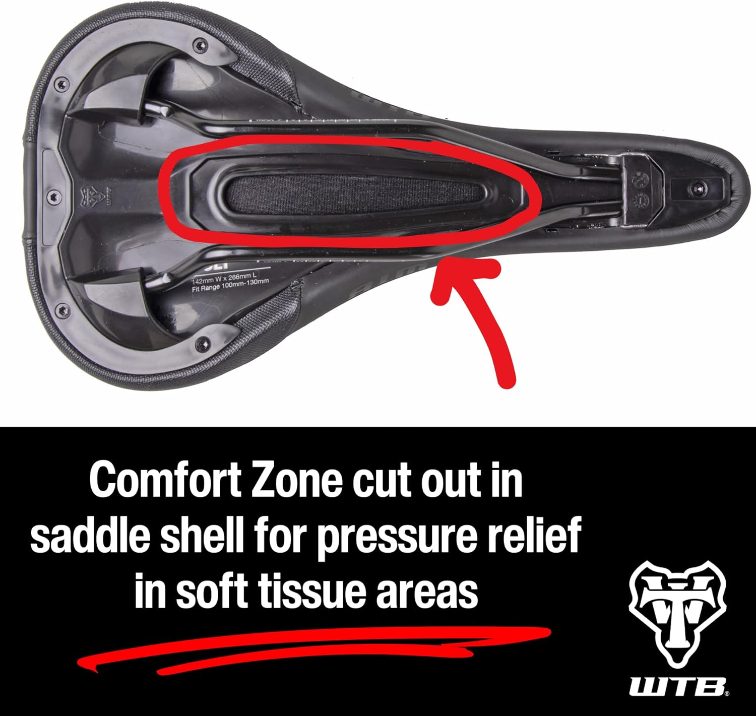WTB Volt Bike Saddle - Comfortable Medium Thickness Padding, Contoured Shape with a Flex-Tuned Shell - Lightweight MTB Saddle for Optimal Support & Performance - Image 4