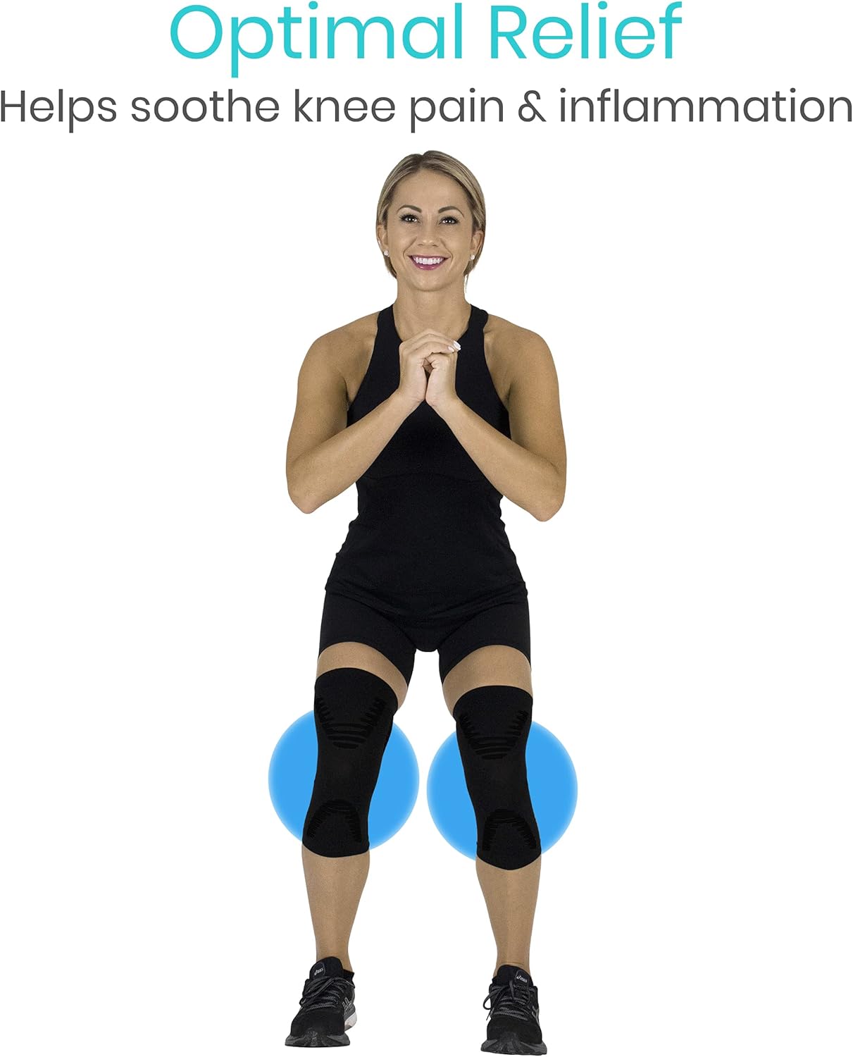 Vive Knee Sleeves (Pair) - Compression Support Sleeve Brace - Breathable, Lightweight, Comfortable - For ACL, PCL, Meniscus, Patella Pain, Weightlifting, Basketball, Running, Arthritis, Tendonitis - Image 8