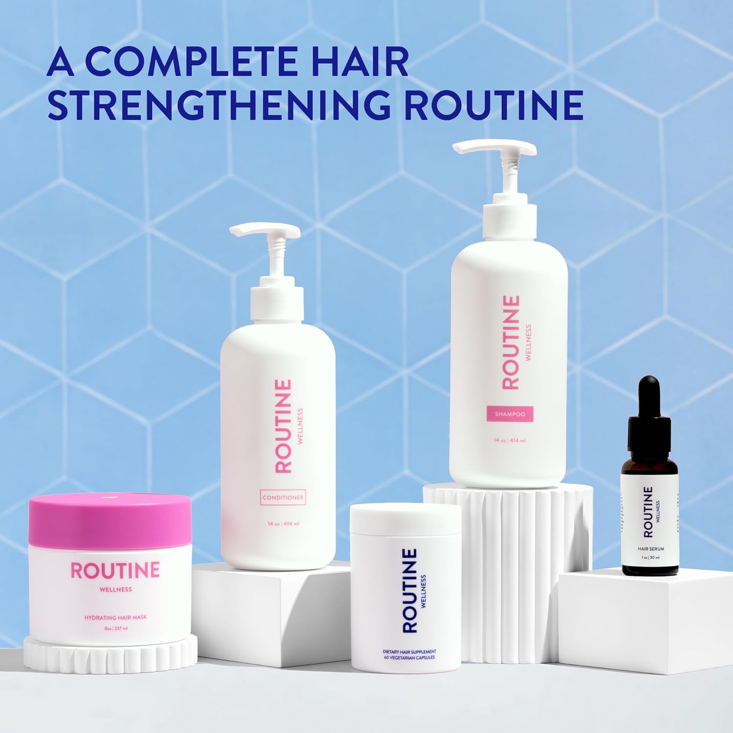 Routine Wellness Anti-Thinning Shampoo and Conditioner Set for Thinning Hair - Biotin DHT Blocker Women & Men - Color Safe Shampoo for Hair Loss & Healthier Hair - Coconut & Vanilla (Pack of 2) - Image 8