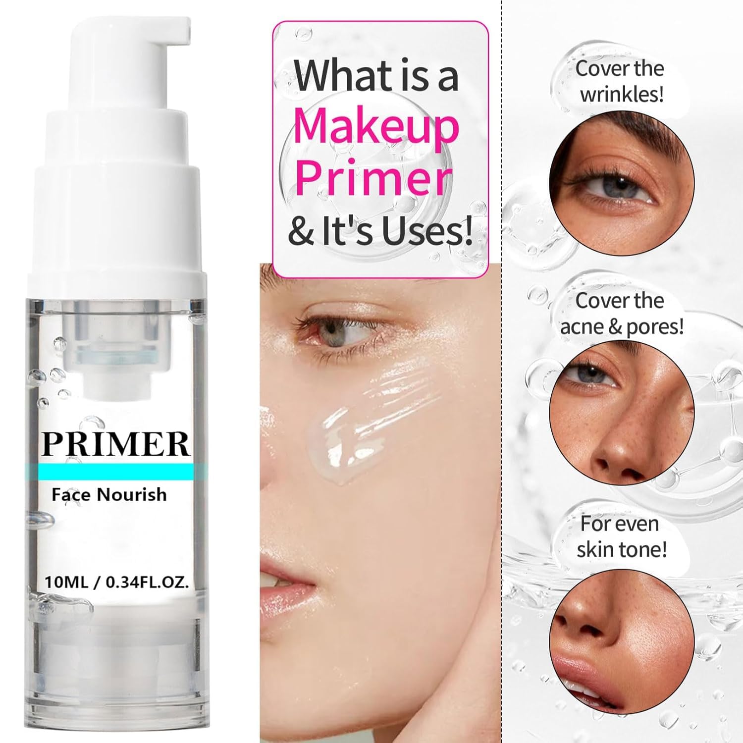 AirBrush Foundation Spray With Primer and Brush, Silky Mist Foundation Spray Makeup, Full Coverage Foundation for Smooth Radiant Finish, Formula Breathable Lightweight Hydrating(#3 Nude) - Image 6