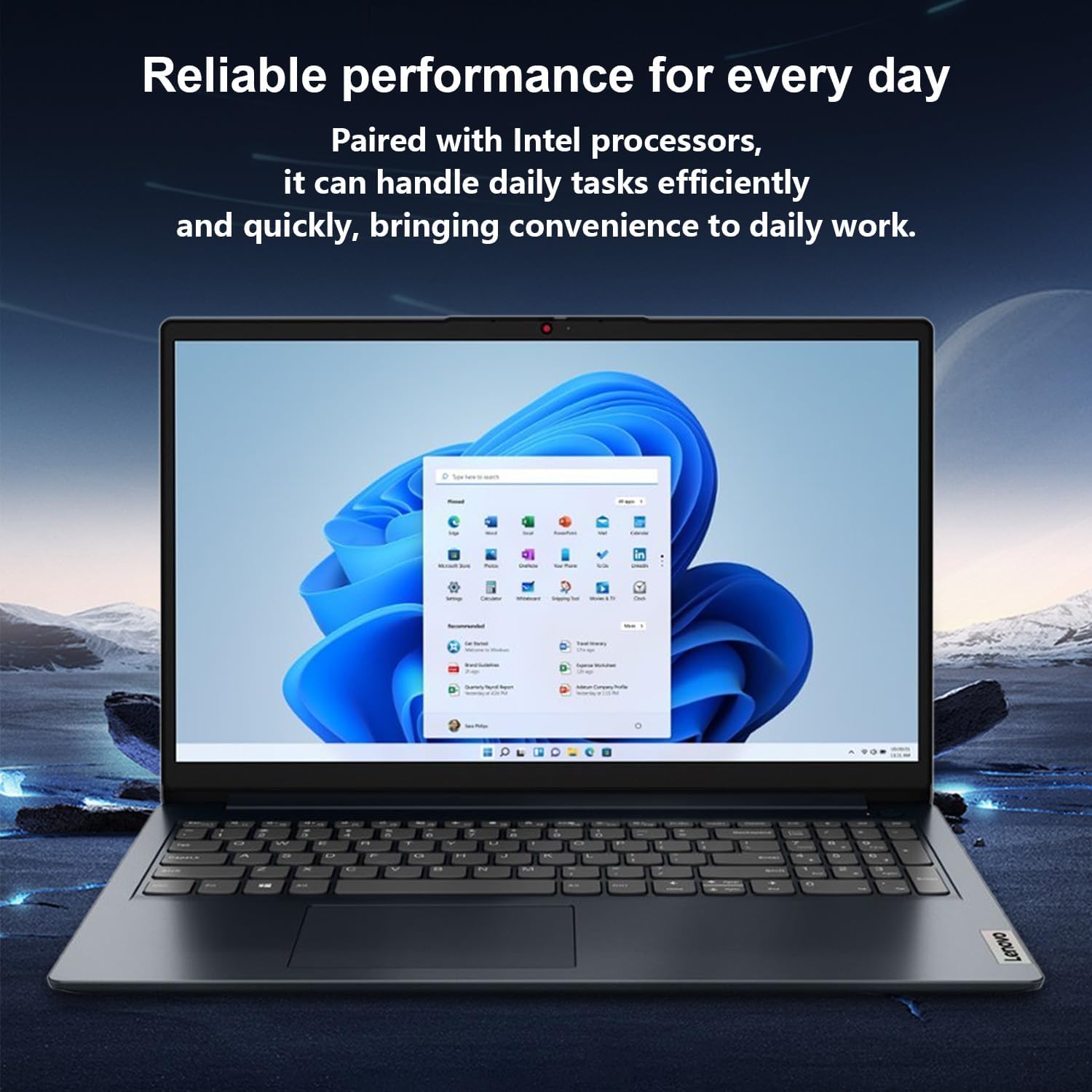 Lenovo IdeaPad 1i Laptop, 15.6" FHD Touchscreen, Intel Core i5-1235U Processor, 16GB RAM, 512GB SSD, Webcam, HDMI, Wi-Fi 6, Windows 11 Home, Blue - Image 5