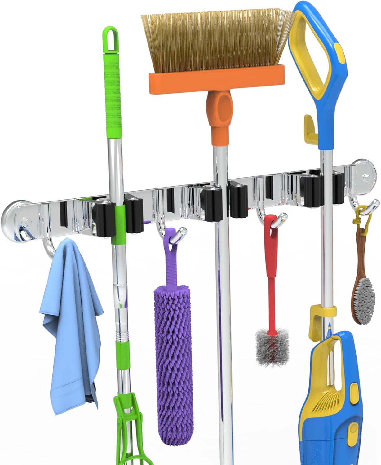 3-H Magnetic Broom Holder Wall Mounted 1 Pack, Strong Magnetic Broom Hooks 13 Inch, Heavy Duty Magnet Broom Organizer Wall Mounted, Utility Storage Tools Rack for Home Kitchen Workshop Laundry Garage - Image 2