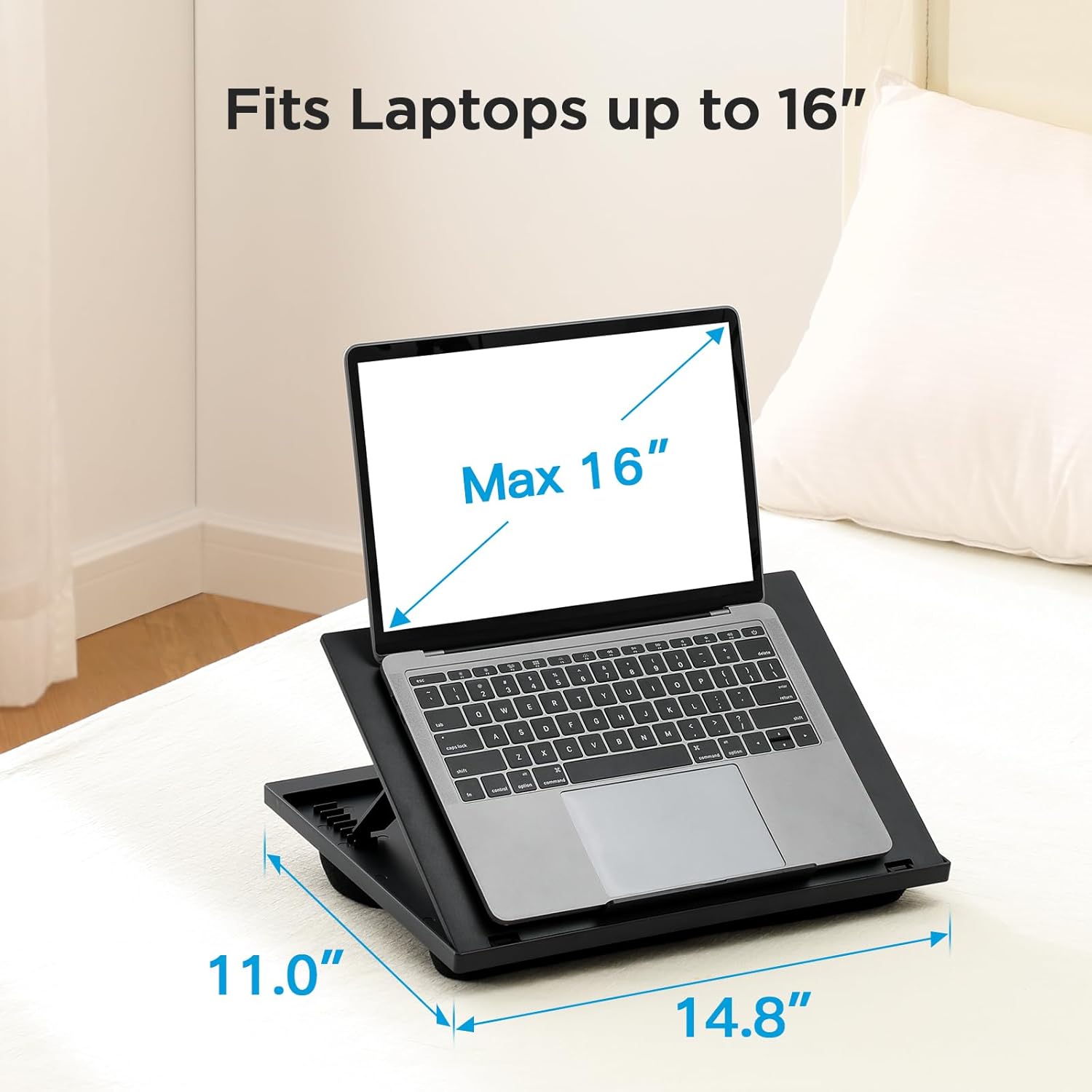 Adjustable Laptop Stand with 8 Angles - Dual Cushion Desk for Sofa, Bed, Car or Work Table by HUANUO - Image 5
