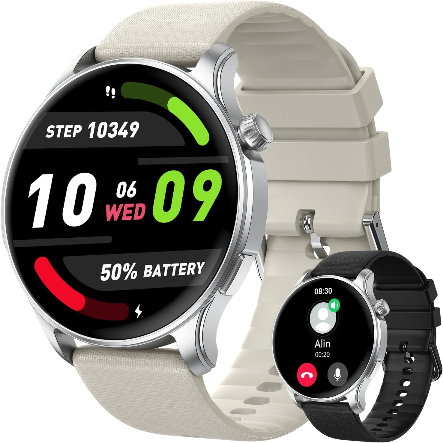 Smart Watch for Men Women Fitness: Waterproof Make/Answer Call Smart Watches for Men Digital Mens Watches Run Smartwatch Android Phones iPhone Samsung Compatible Heart Rate Monitor Step Tracker - Image 2