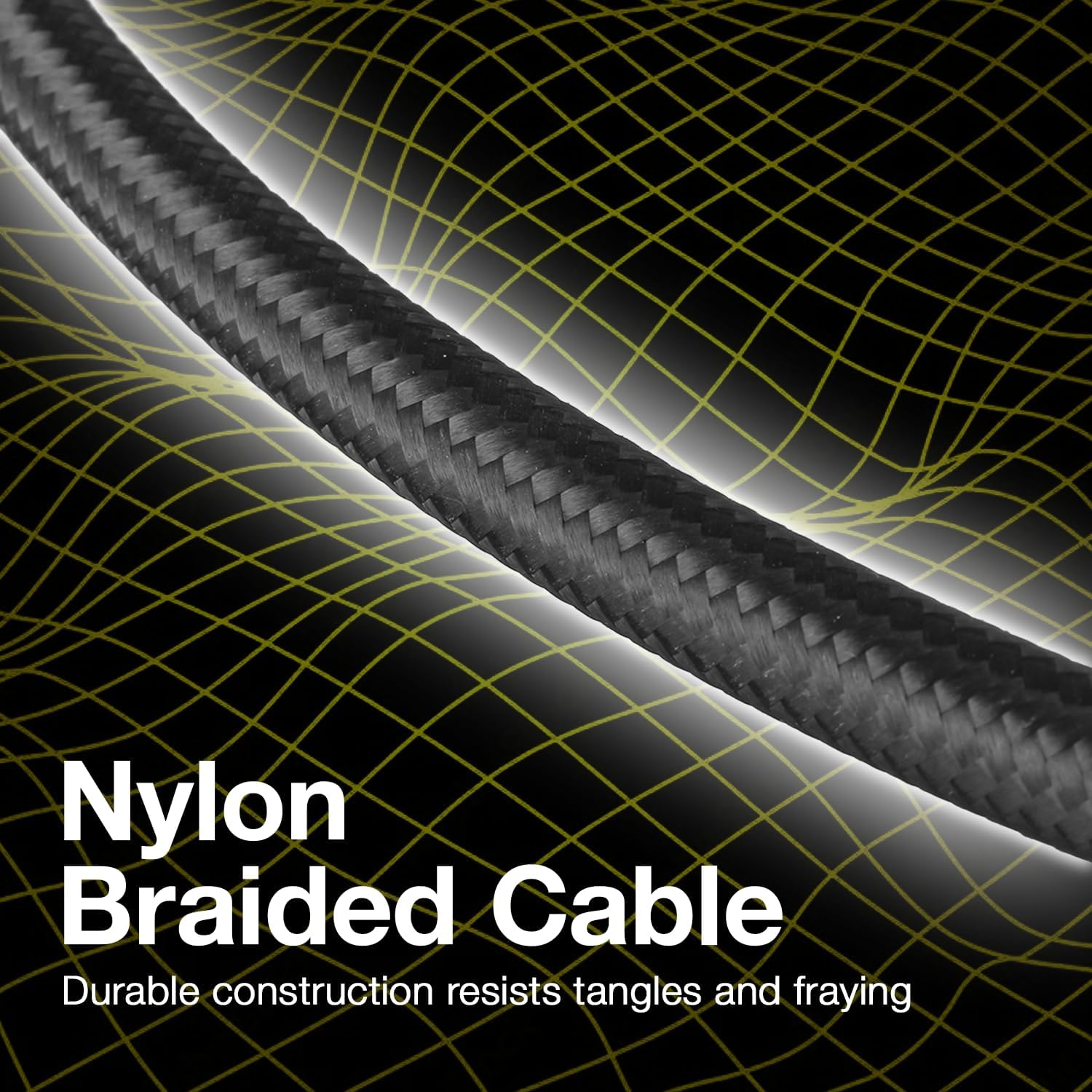 BoxWave Cable Compatible with Jumper J1 Convertible Laptop (16 in) - DirectSync PD Cable (10ft) - USB-C to USB-C (100W), Long Type C Braided Nylon Alloy Fast Charge - Jet Black - Image 7