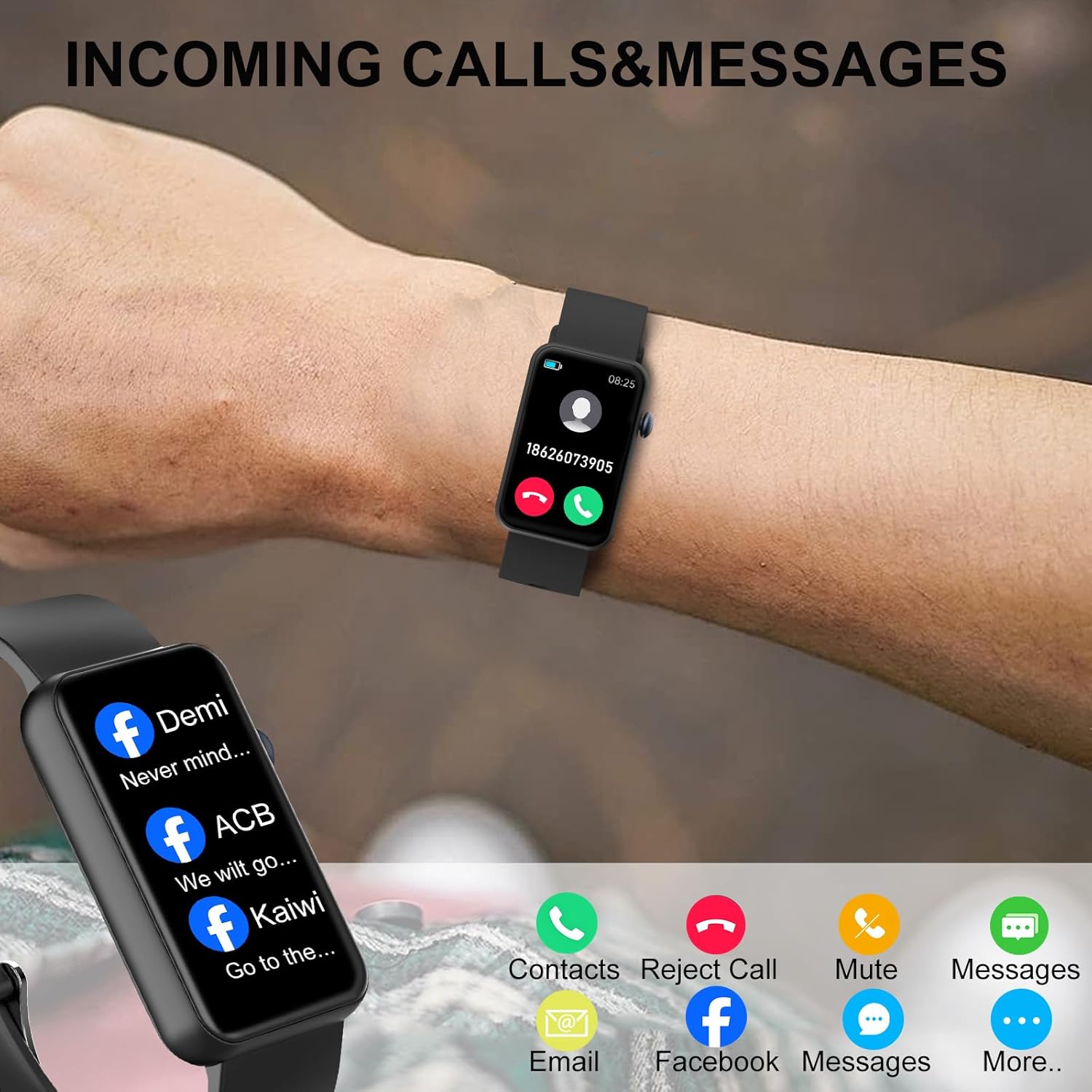 Smart Watch Health Fitness Tracker Watch for Women Men with Heart Rate Blood Oxygen Monitor Sleep Tracker 100+ Exercise Modes - Image 6