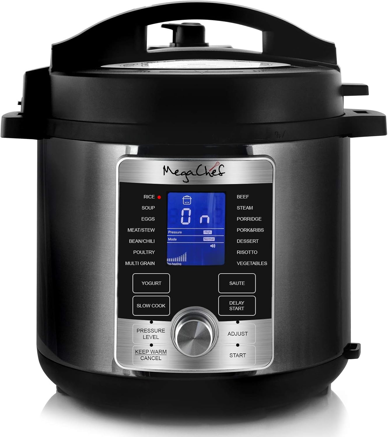 Megachef 6 Quart Stainless Steel Electric Digital Pressure Cooker with Lid - Image 9