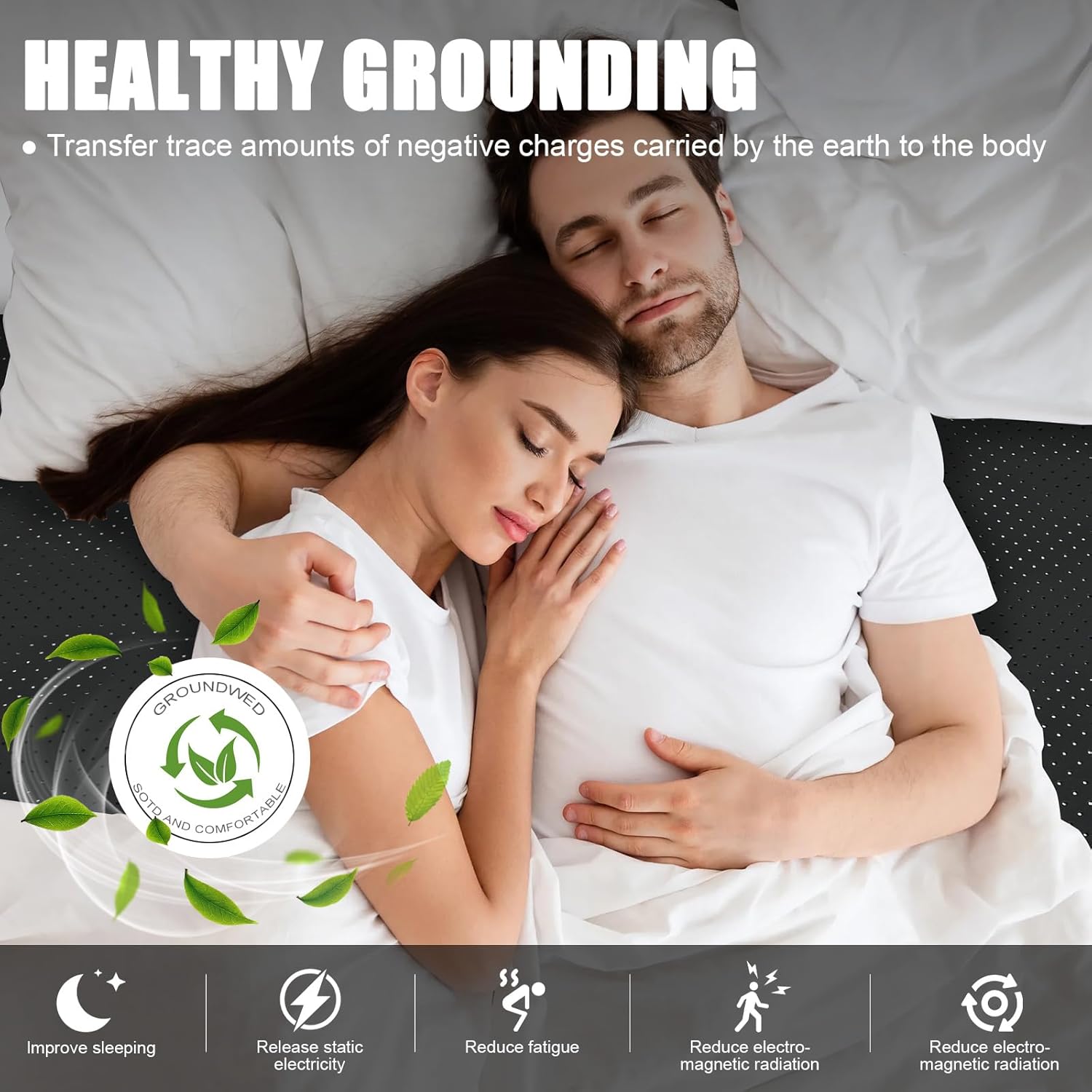 Grounding Mat for Bed, Queen Size Earthing Mattress Cover Sheets Pad Grounding Kit, Grounding Cord Included (Queen, 60 * 27") - Image 9