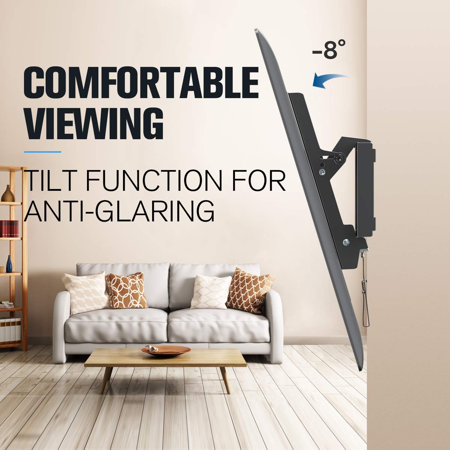 Mounting Dream UL Listed Tilt TV Wall Mount for 42-84 inch TVs, Universal Tilt TV mount bracket up to VESA 800x400mm and 132 LBS, One-Piece Wall Plate Easy for Centering on 16", 18", 24", 32" Studs - Image 3