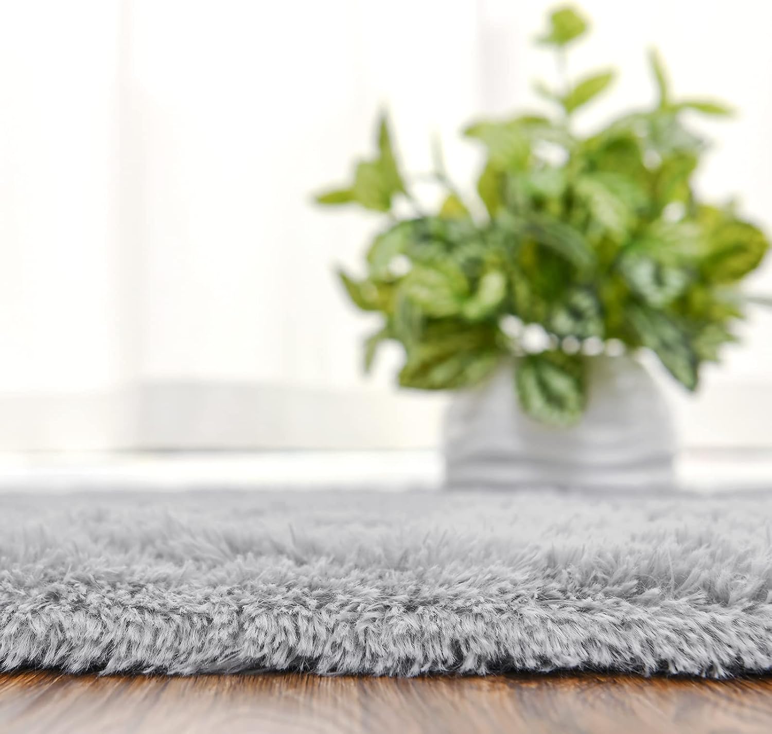 Softlife Fluffy Rugs for Bedroom, Shag Cute Area Rug for Girls and Kids Baby Room Home Decor, 2.6 x 5.3 Feet Oval Indoor Carpet for Nursery Dorm Living Room, Grey - Image 9