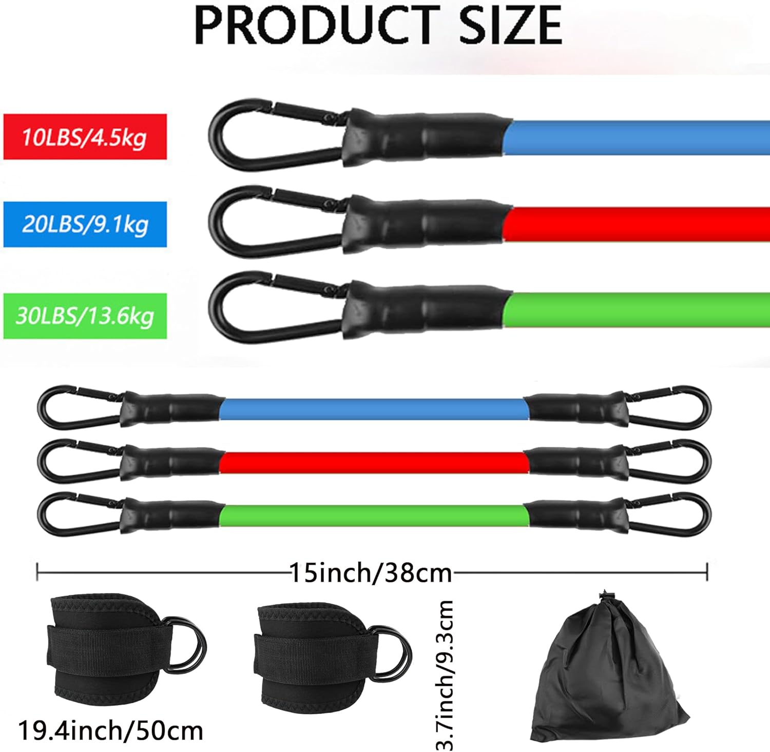 Ankle Resistance Bands with Cuffs, Home Gym Workout Equipment, Lifting Glute Butt Exercise Equipment for Women, Ankle Weights Fitness Band Set - Image 5