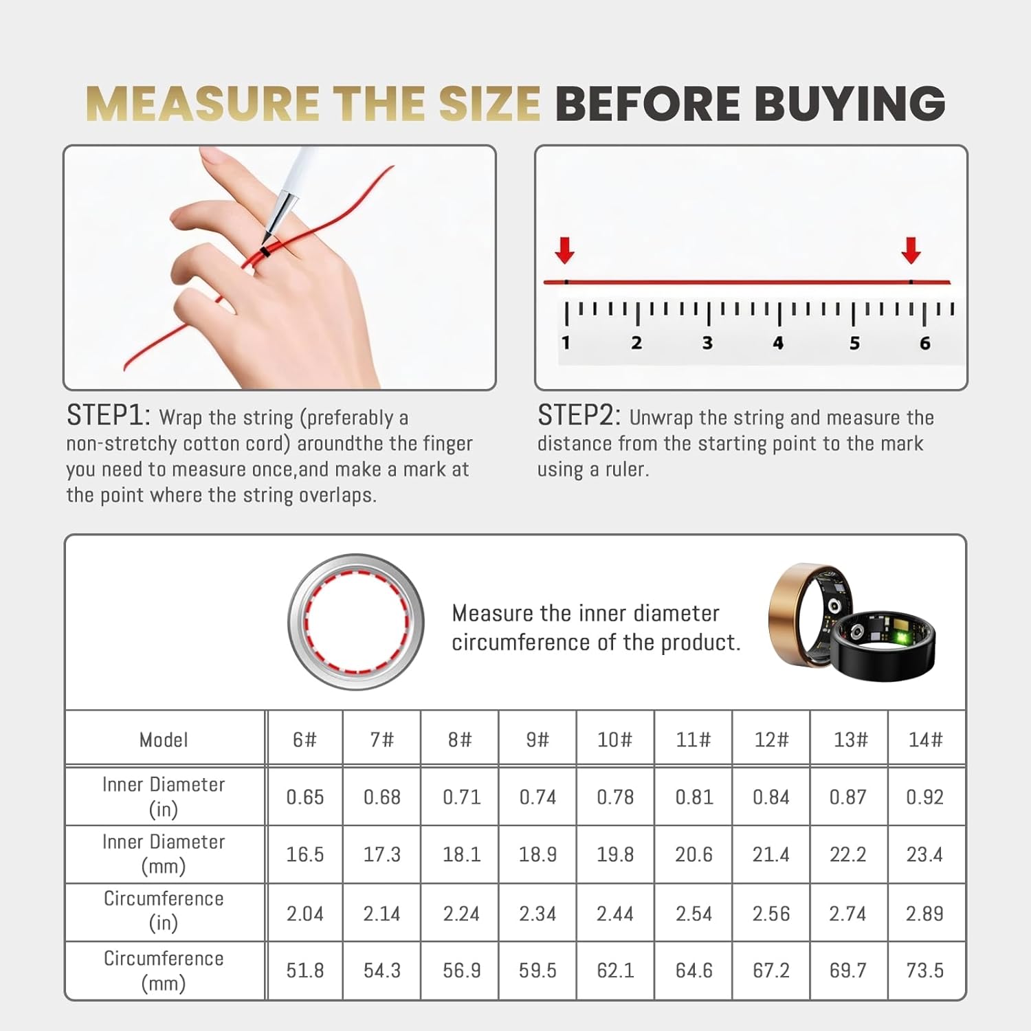 Smart Ring For Women Men, Health Fitness Tracker Ring, IP68 Waterproof Ring, Sleep Tracker Ring With Charging Case And Ring Protector, Remote Photography, Family Care, No App Fees (Lavender Pink, 8#) - Image 8