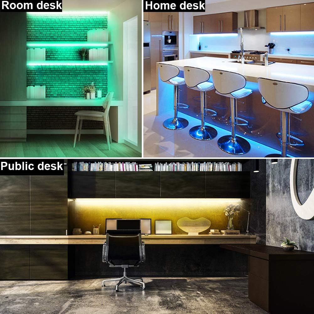 Dimmable Under Cabinet Lighting, RGB LED Light Bar, RF Remote Control Lamp, Multicolor Under Counter Lights for Desk, Room, Cupboard, Hallway, Shelf, Closet (36 Inch) - Image 5