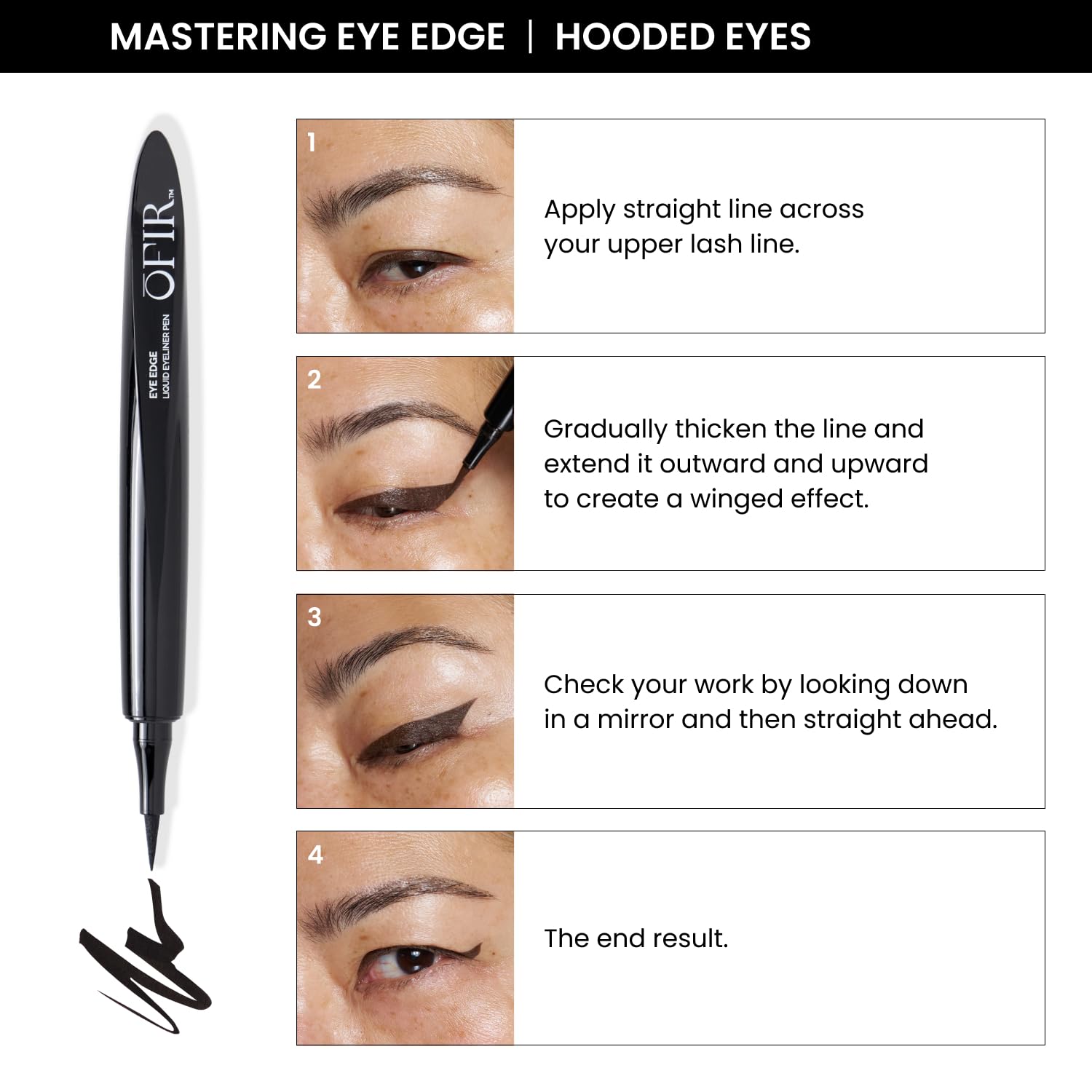 OFIR Eye Edge Liquid Eyeliner Pen | Water and Smudge Proof | Long Lasting Matte Finish, Soft Tip with Bold Pigment | Cruelty Free Formula | Brown Eyeliner for Women | Carob - Rich Brown | 0.04 Fl Oz - Image 8