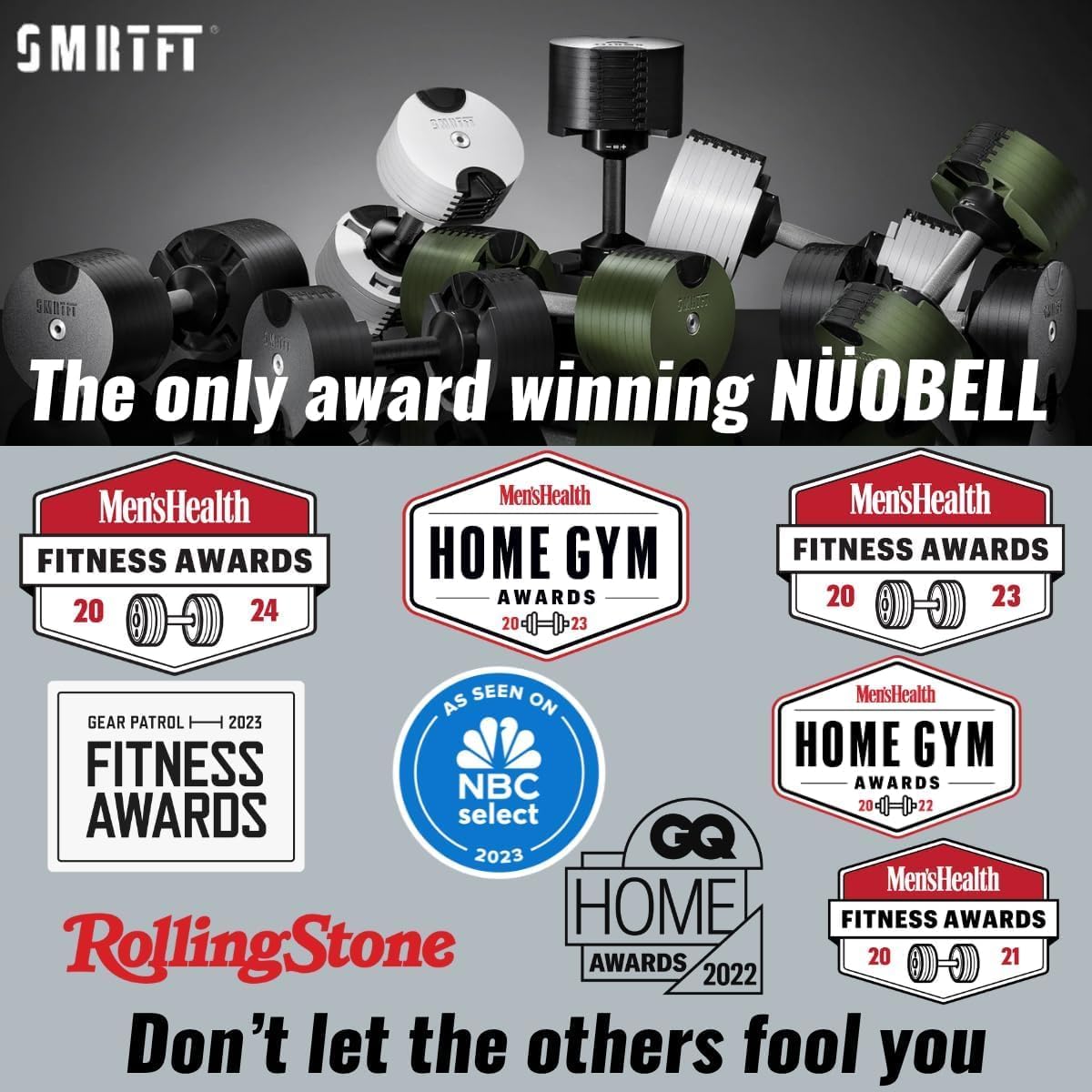 SMRTFT NUOBELL Adjustable Dumbbells | The Original All-in-One NUOBELL Adjustable Dumbbell Set | Feel Real Like Traditional Dumbbells | Highly Durable | Best 2 Year Warranty - Image 5