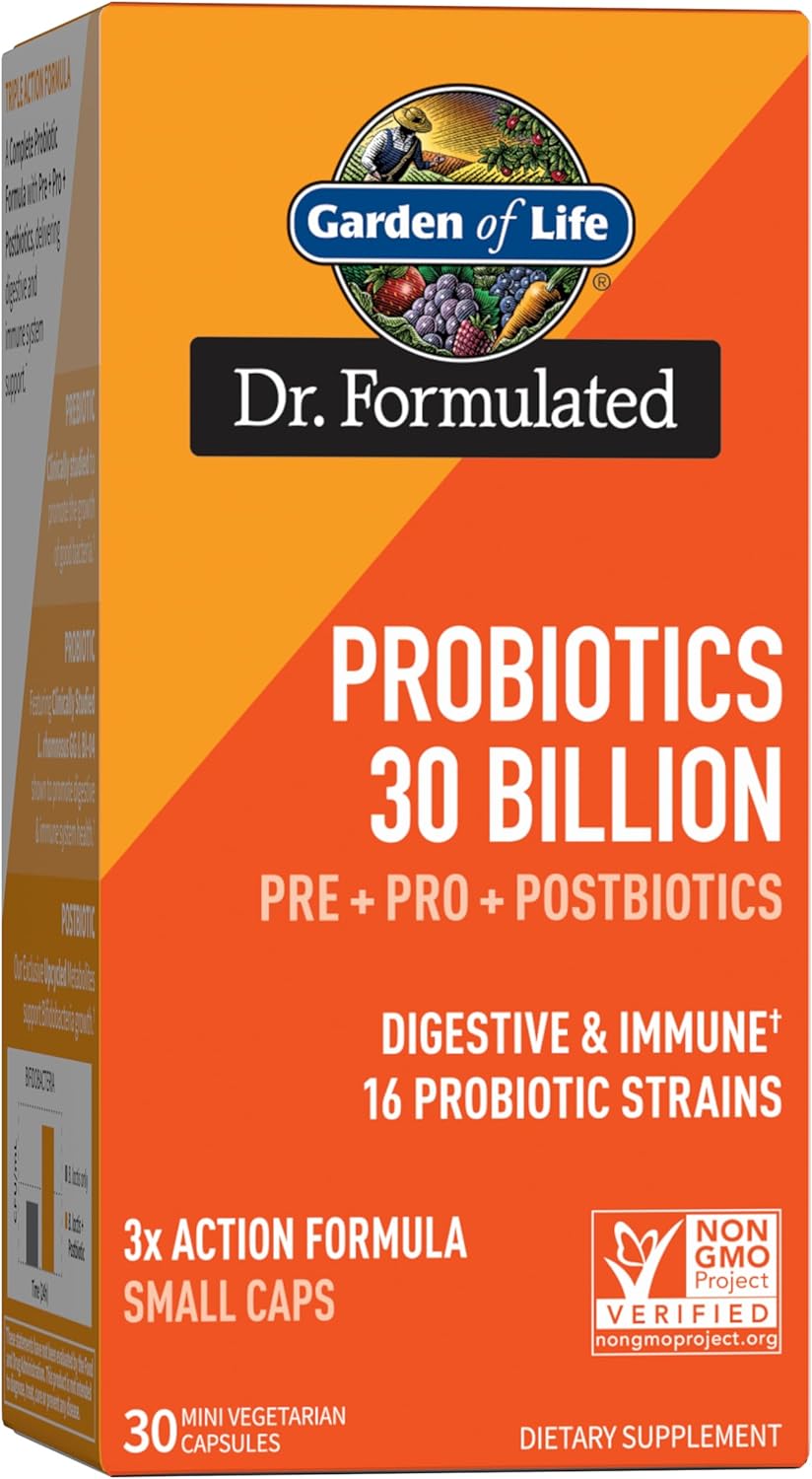 Garden of Life Dr Formulated Once Daily 3-in-1 Complete Probiotics, Prebiotics & Postbiotics - PRE + PRO + POSTBIOTIC Supplement for Adults’ Digestive & Immune Health, 30 Billion CFU, 30 Day Supply - Image 2