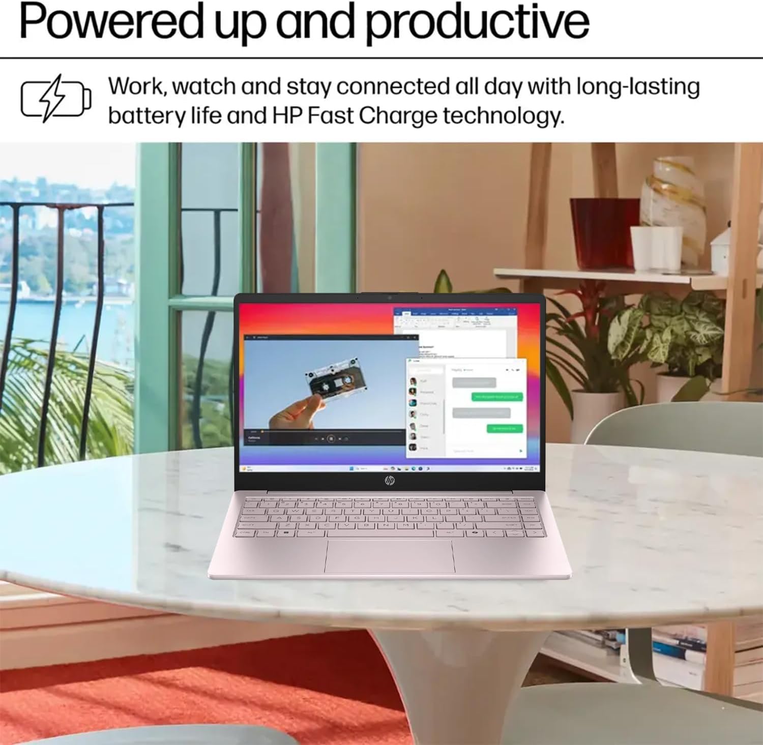 HP 14 Ultrabook • Back to School Limited Edition w/Microsoft 365 • Intel 4-Core CPU • 8GB RAM • 1.6TB Storage (128GB OnBoard w/ 512GB Portable Drive + 1TB OneDrive) • Tranquil Pink • Win 11 - Image 7