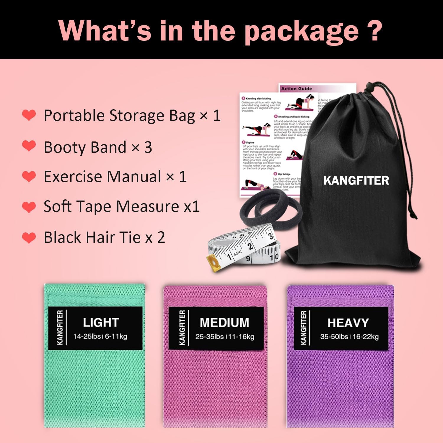 Non-Slip Fabric Resistance Bands for Working Out, Loop Exercise Bands for Booty Leg, Butt, Glute, Stretch Workout Bands for Women & Men, Hip Elastic Bands for Home Gym Fitness, Yoga, Pilates - Image 8