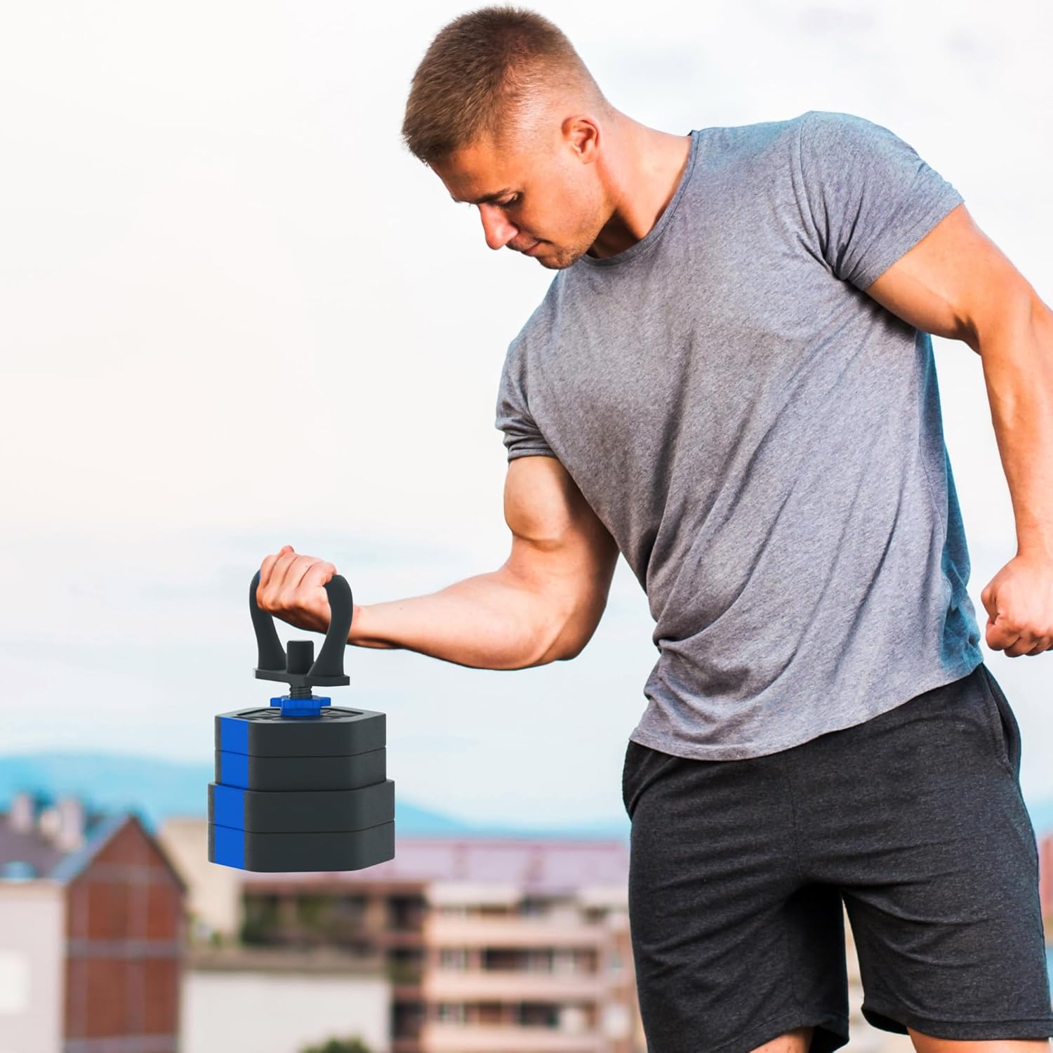 VIVITORY Dumbbell Sets Adjustable Weights, Free Weights with Connector, Non-Rolling Adjustable Dumbbell Set, Barbell for Home Gym, Hexagon, Cement Mixture - Image 9