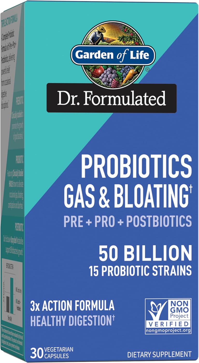 Garden of Life Dr Formulated Once Daily 3-in-1 Complete Prebiotics, Postbiotics & Probiotics for Women and Men - PRE + PRO + POSTBIOTIC Supplement for Gas & Bloating - 50 Billion CFU, 30 Day Supply - Image 2