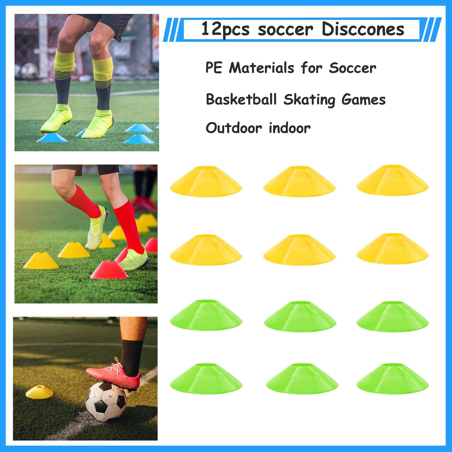 Soccer Agility Training Equipment Set, Soccer Accessories 12 Rung 20Ft Agility Ladder, 12 Disc Cones, Solo Soccer Trainer, Jump Rope - Speed Training Equipment Gifts for boy - Image 7