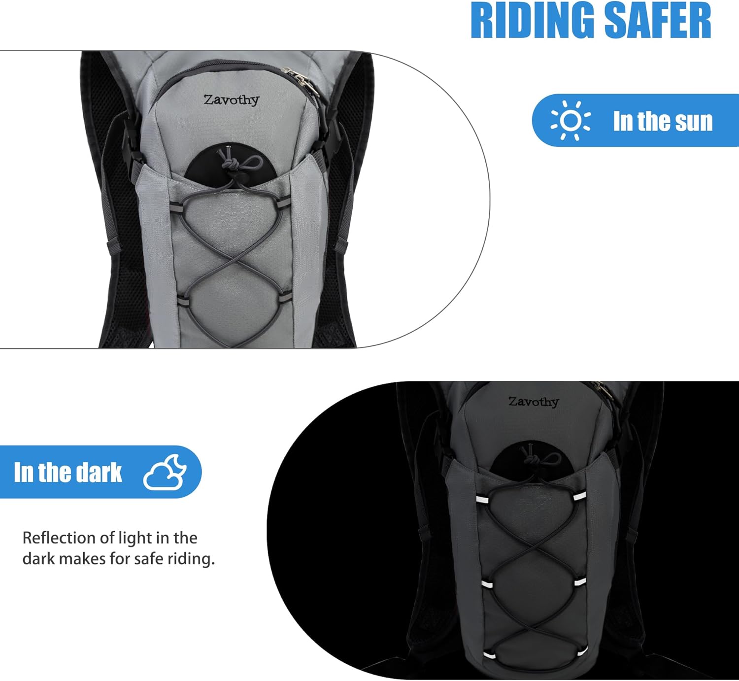Zavothy Hydration Backpack with 2L Hydration Bladder Water Backpack for Hiking Hydration Pack for Running Cycling Hiking - Image 6
