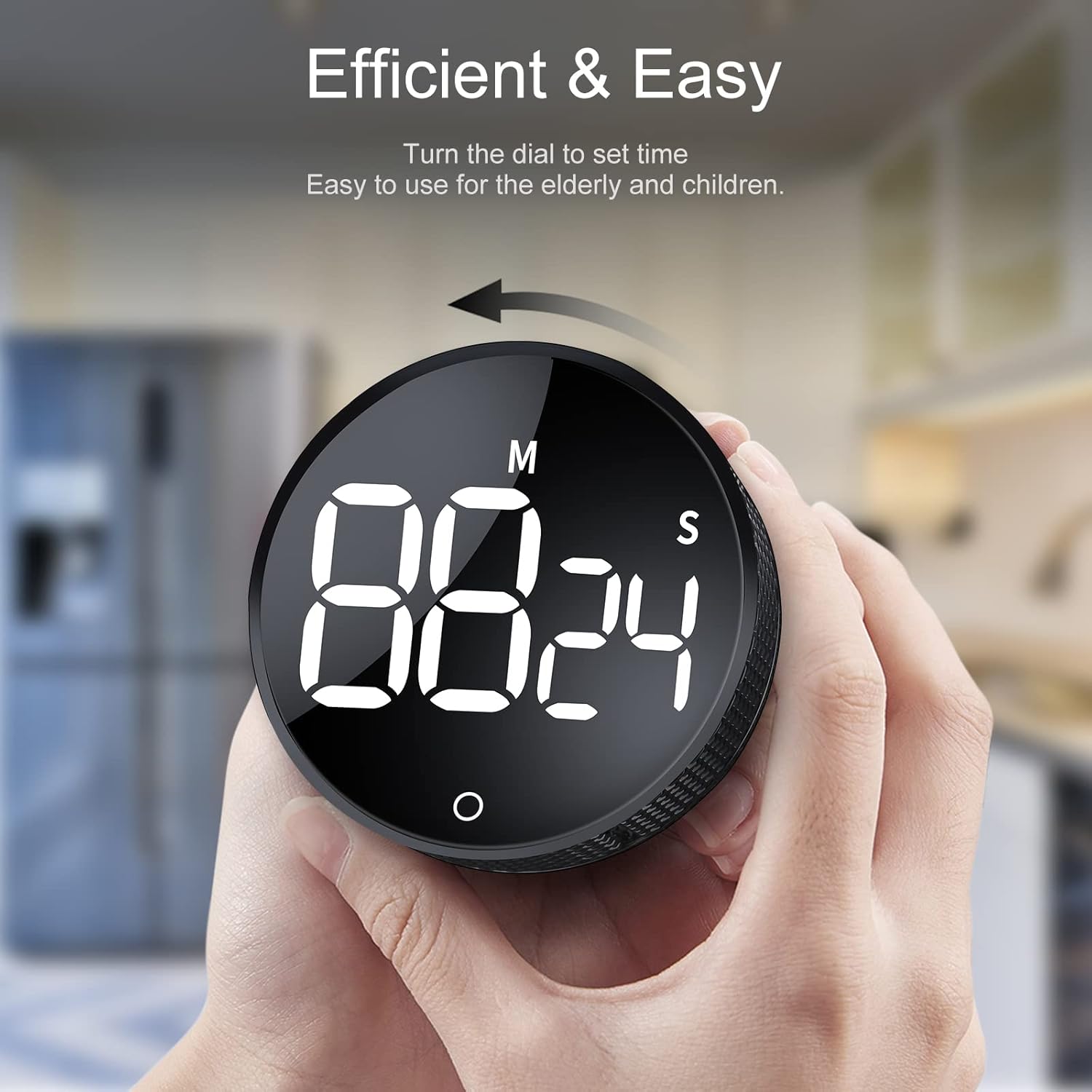 AVINIA Digital Kitchen Timers, Visual timers Large LED Display Magnetic Countdown Countup Timer for Classroom Cooking Fitness Baking Studying Teaching, Easy for Kids and Seniors Black - Image 4