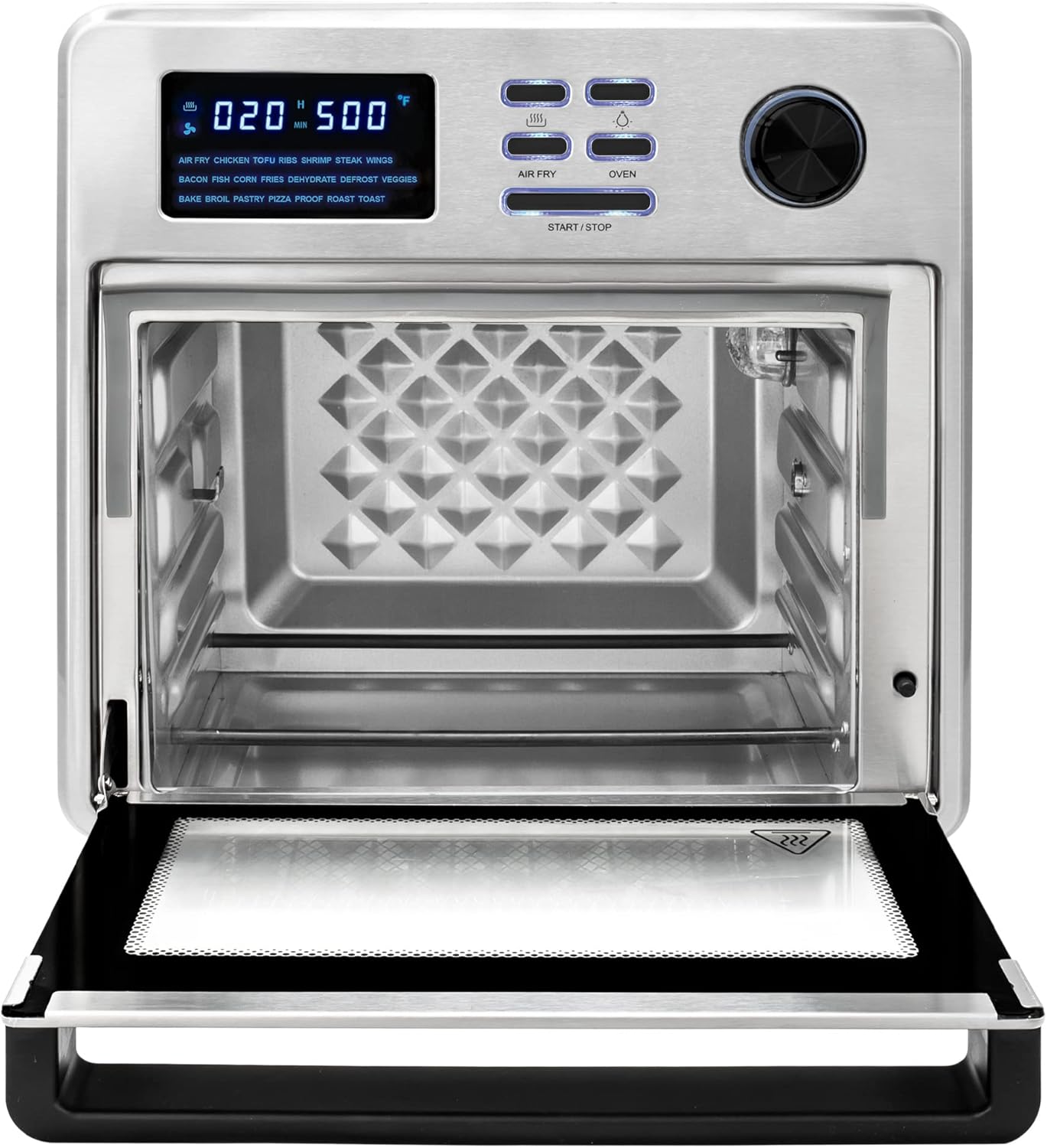 Kalorik MAXX® Digital 16-Quart Air Fryer Oven, 9-in-1 Countertop Toaster Oven and Air Fryer Combo, 21 Smart Presets, 9 Easy-to-Clean Accessories, 1600W, Stainless Steel, AFO 50932 OW - Image 6