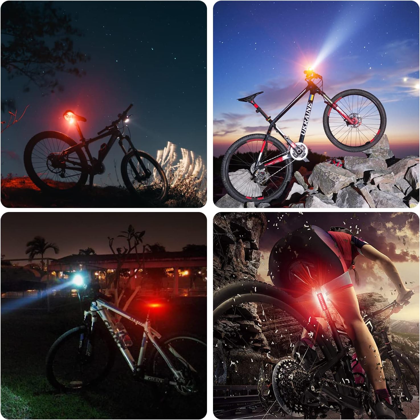 Bike Lights,Bike Light for Night Riding,10000Lumen LED Bike Headlight,Rechargeable Bike Headlight,Bright Bike Lights Front and Back with High Beam&Low Beam Light,Free Taillights - Image 9