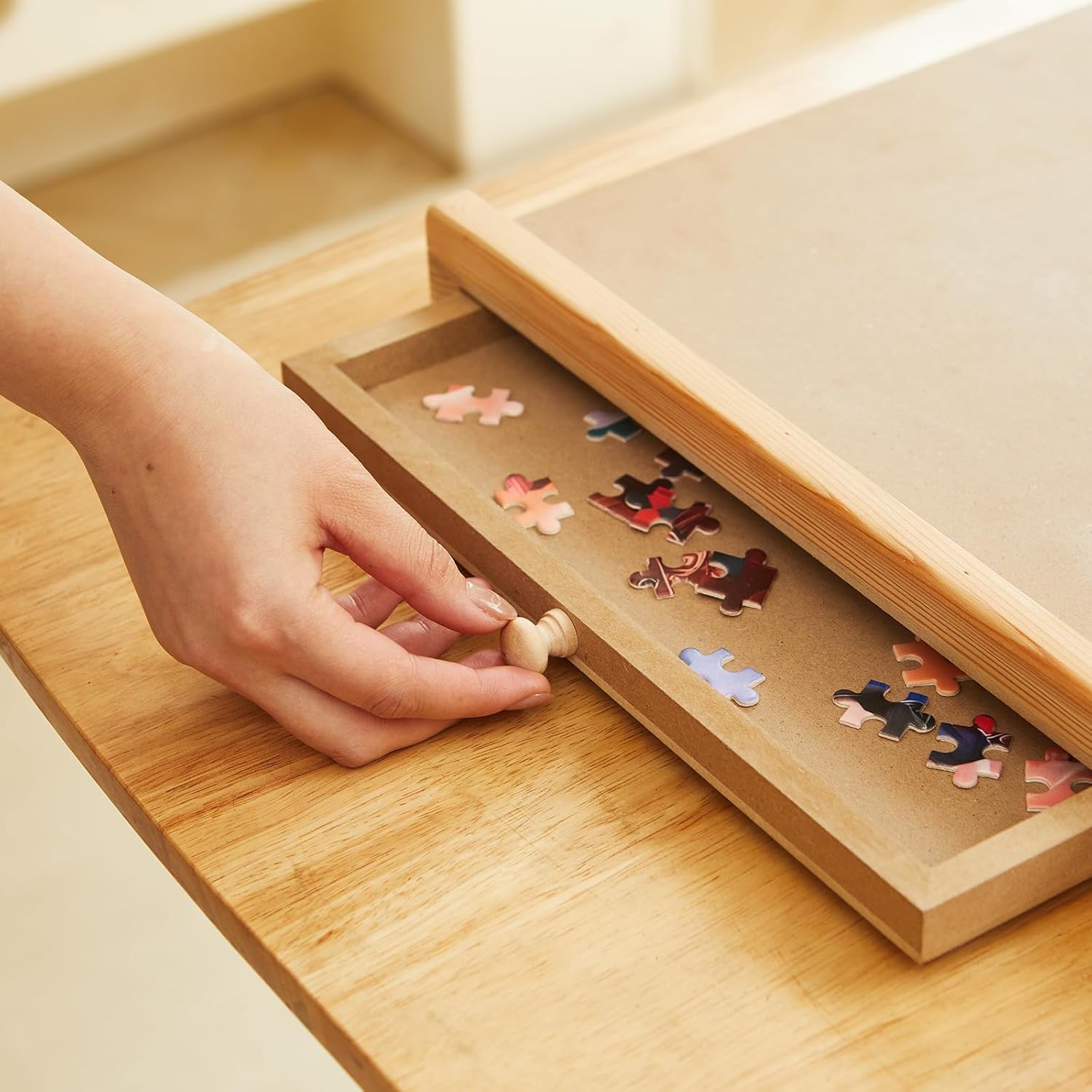 1500 Pcs Puzzle Board with Lazy Susan Spinning & Drawers, Portable Jigsaw Table for Adults, Rotating Board with Cover, Birthday Gift for Mom 27 x 35in - Image 3