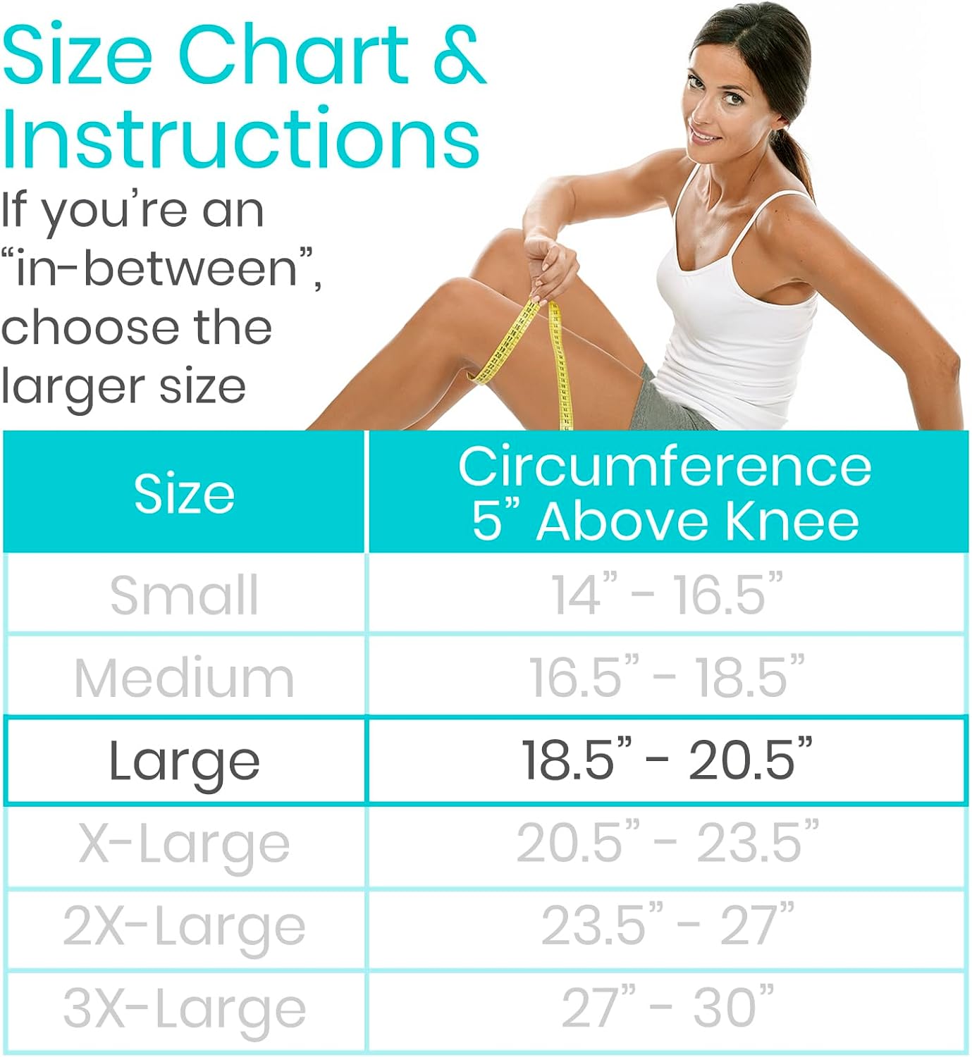 Vive Knee Sleeves (Pair) - Compression Support Sleeve Brace - Breathable, Lightweight, Comfortable - For ACL, PCL, Meniscus, Patella Pain, Weightlifting, Basketball, Running, Arthritis, Tendonitis - Image 5