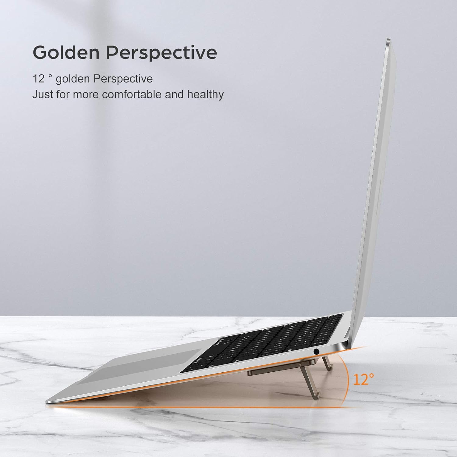 OATSBASF Mini Laptop Stand, Retractable Computer Stand, Portable Notebook Holder, Foldable Invisible Design Cooling Office Universal Non Slip, for MacBook Pro Air iPad Pro Air Surface Tablets (Gray) - Image 10
