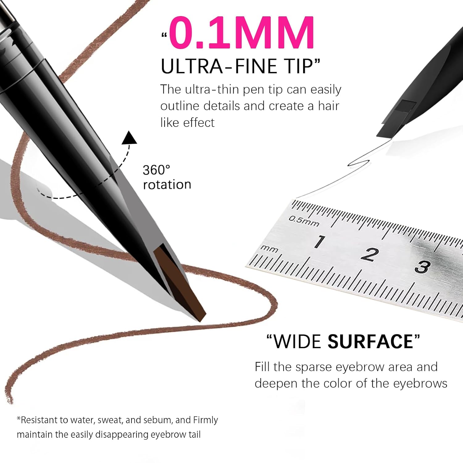 Microblading Eyebrow Pencil for Women,0.1mm Ultra-Fine Mechanical Pencil,Draws Tiny Brow Hairs Fills in Sparse Areas and Gaps,Makeup Definer Waterproof (mini05 Deep Brown, 1 Count (Pack of 1)) - Image 4
