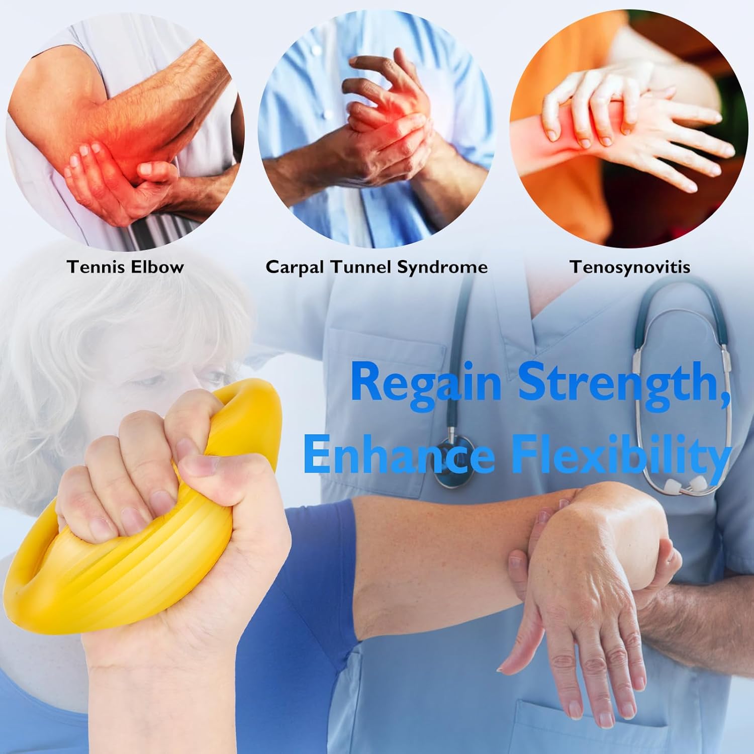 FitBeast Hand Exercise Balls - 3 Resistance Levels Stress Balls for Adults, Squeeze Balls for Hand Therapy, Rehabilitation, Arthritis, Muscle Building - Image 5