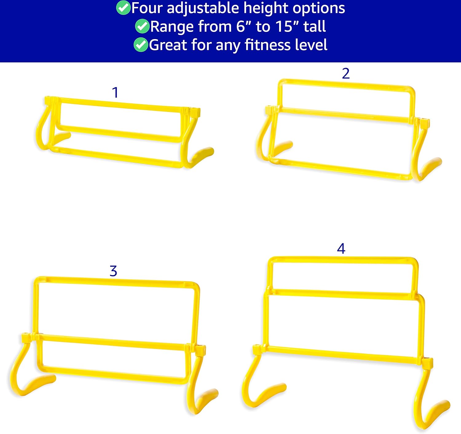 Set of 5 Adjustable Speed Training Hurdles by Trademark Innovations - Image 3